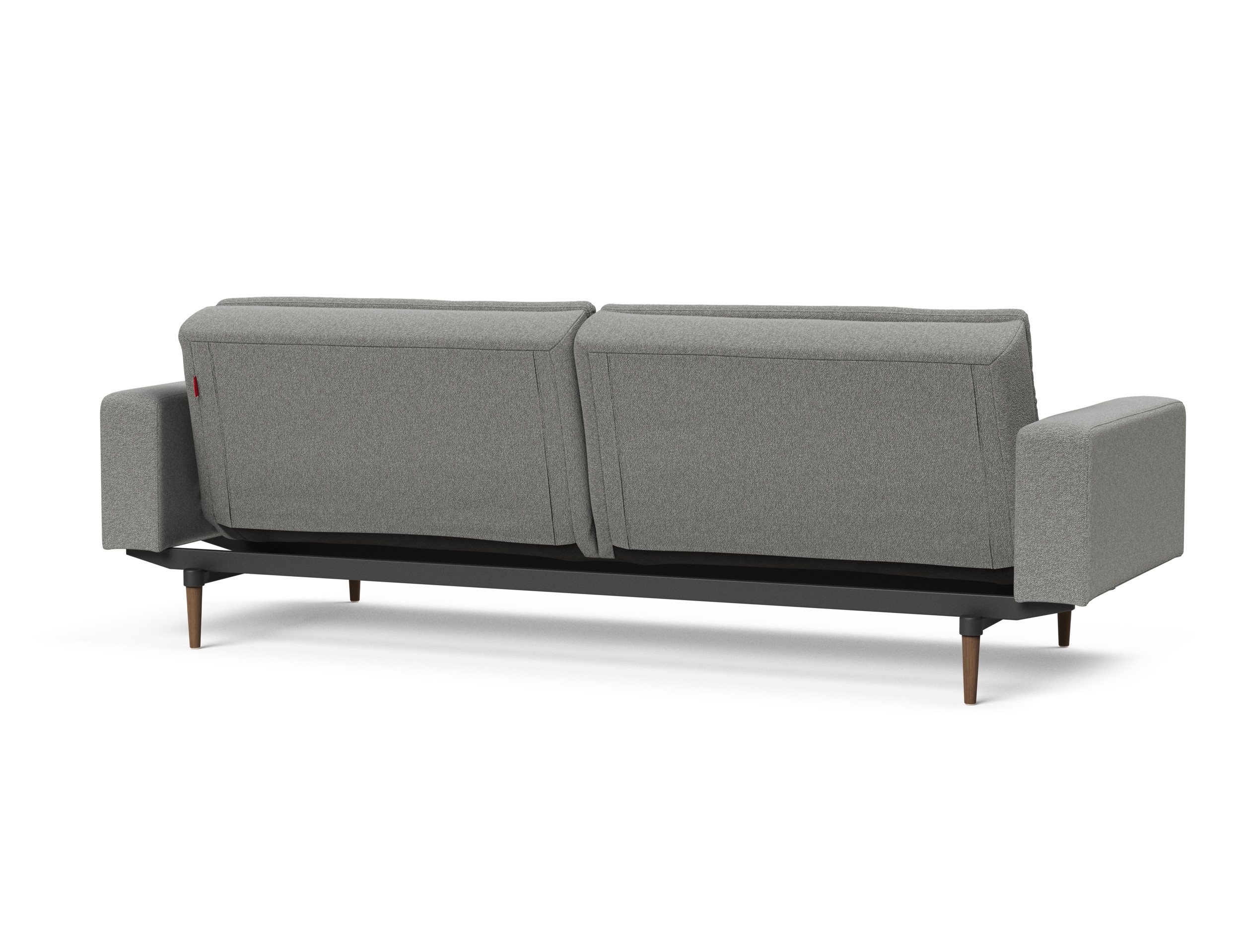 Dublexo Deluxe Fabric Sofa Bed w/Arms & Dark Wood Styletto Legs