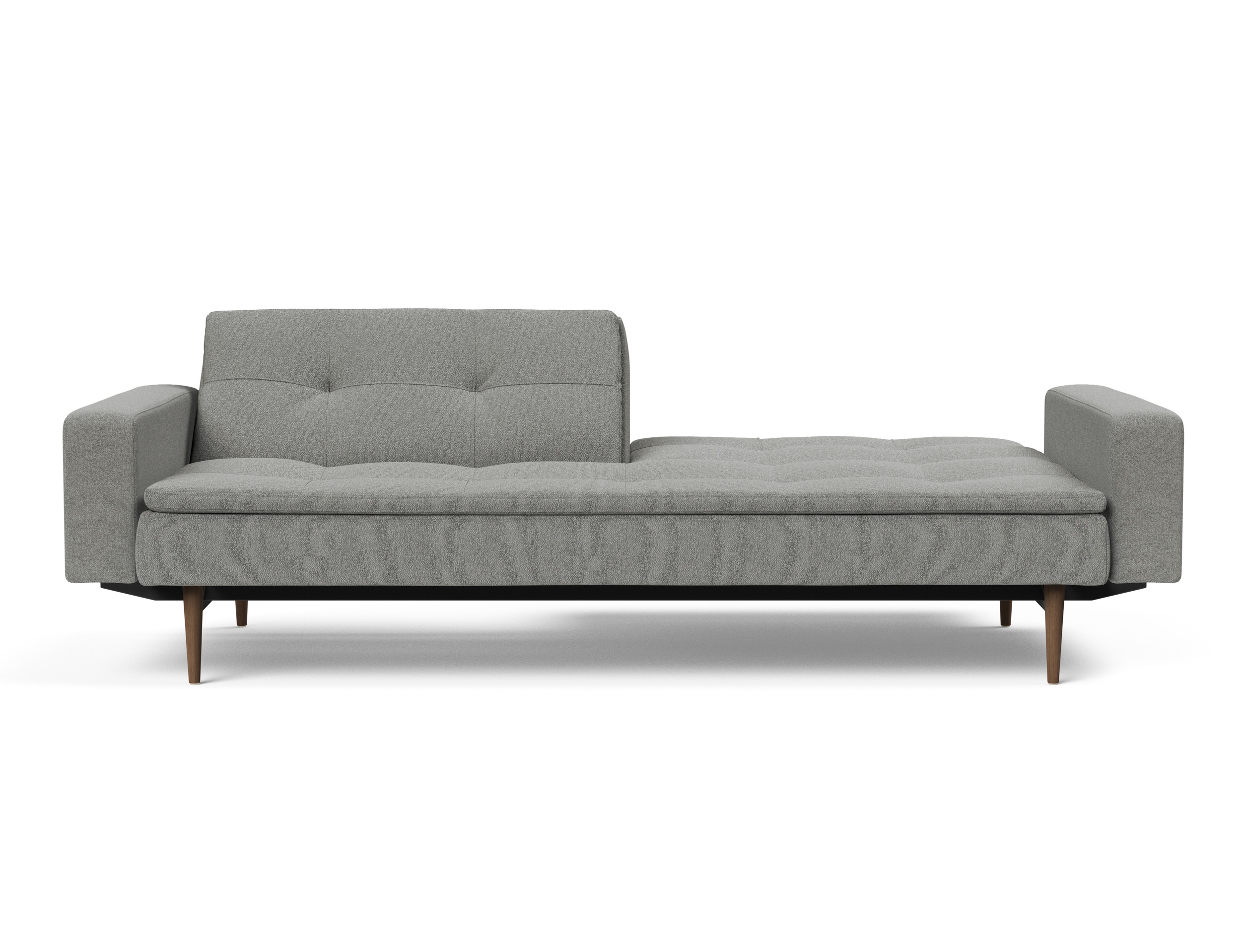 Dublexo Deluxe Fabric Sofa Bed w/Arms & Dark Wood Styletto Legs