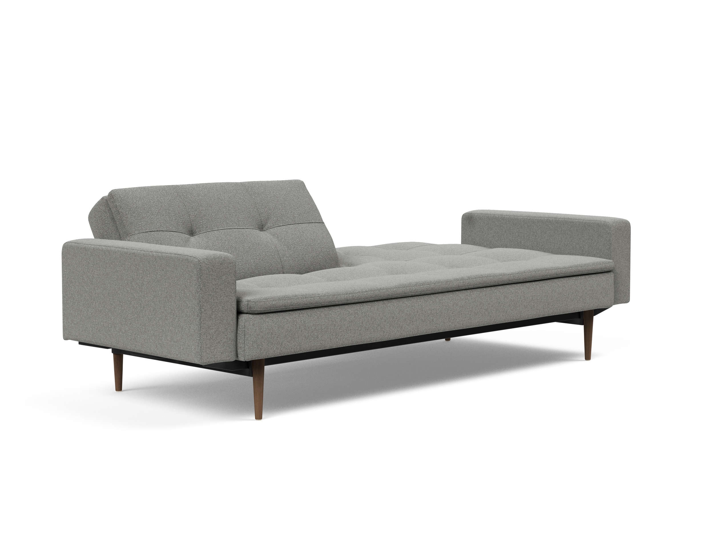 Dublexo Deluxe Fabric Sofa Bed w/Arms & Dark Wood Styletto Legs