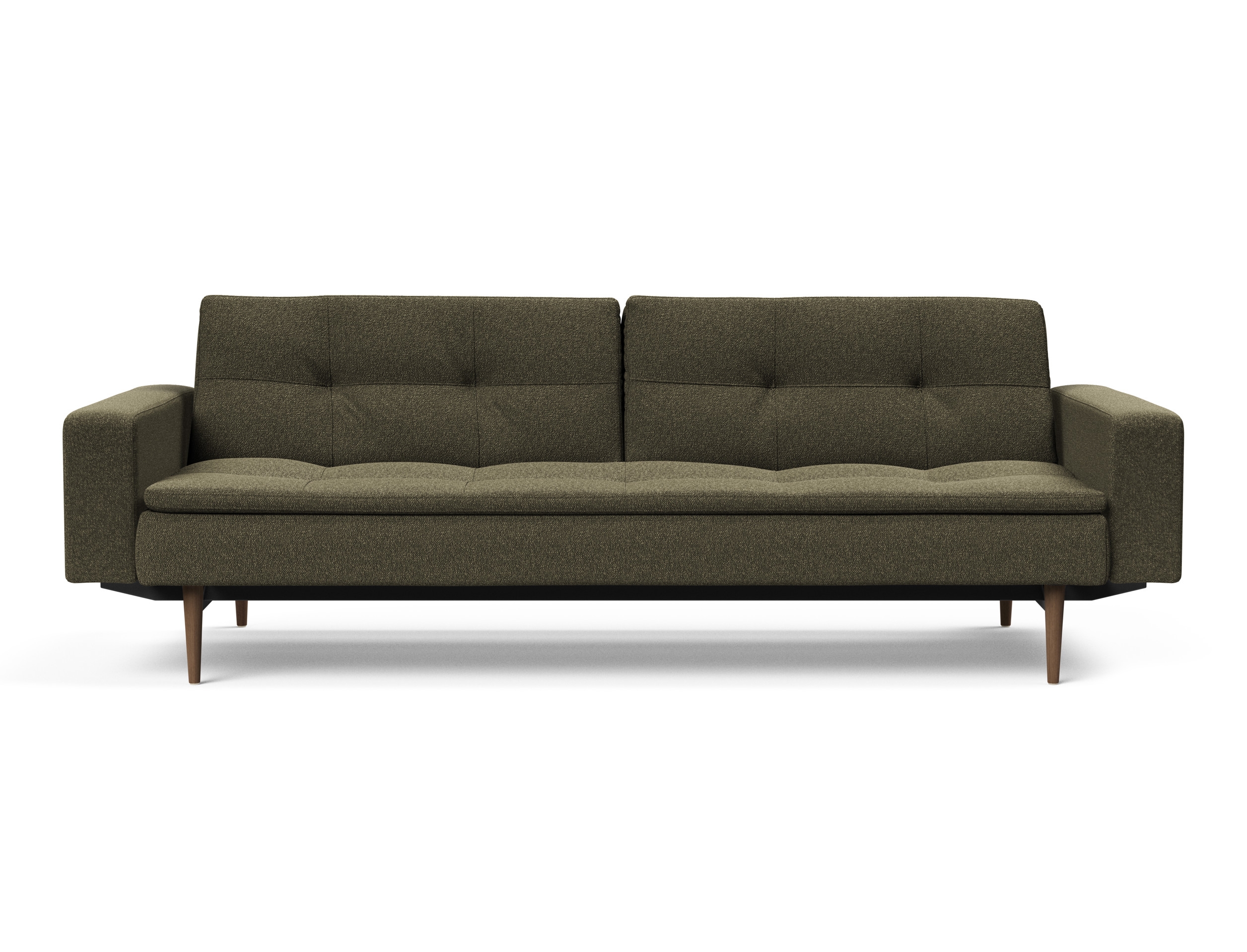 Dublexo Deluxe Fabric Sofa Bed w/Arms & Dark Wood Styletto Legs