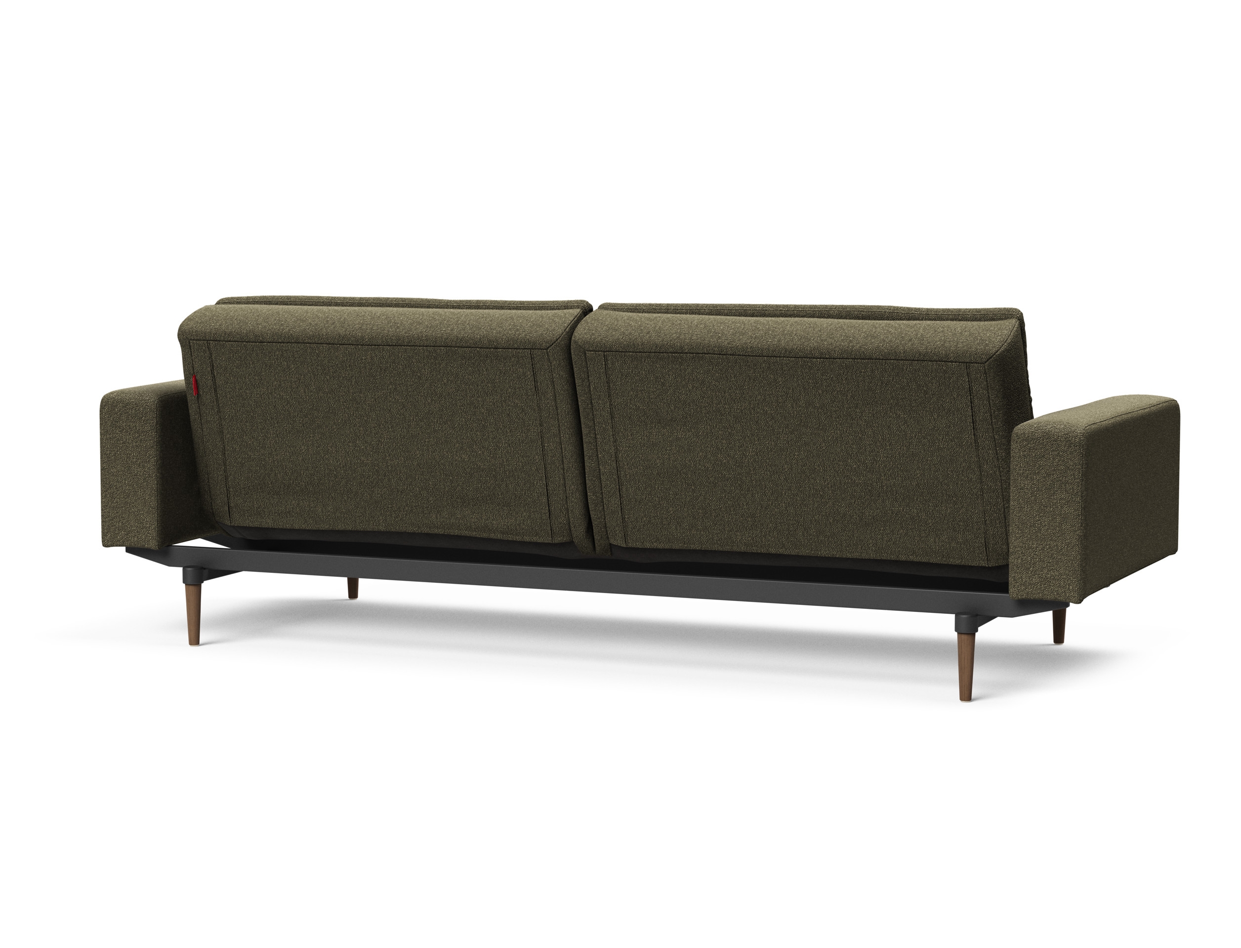 Dublexo Deluxe Fabric Sofa Bed w/Arms & Dark Wood Styletto Legs