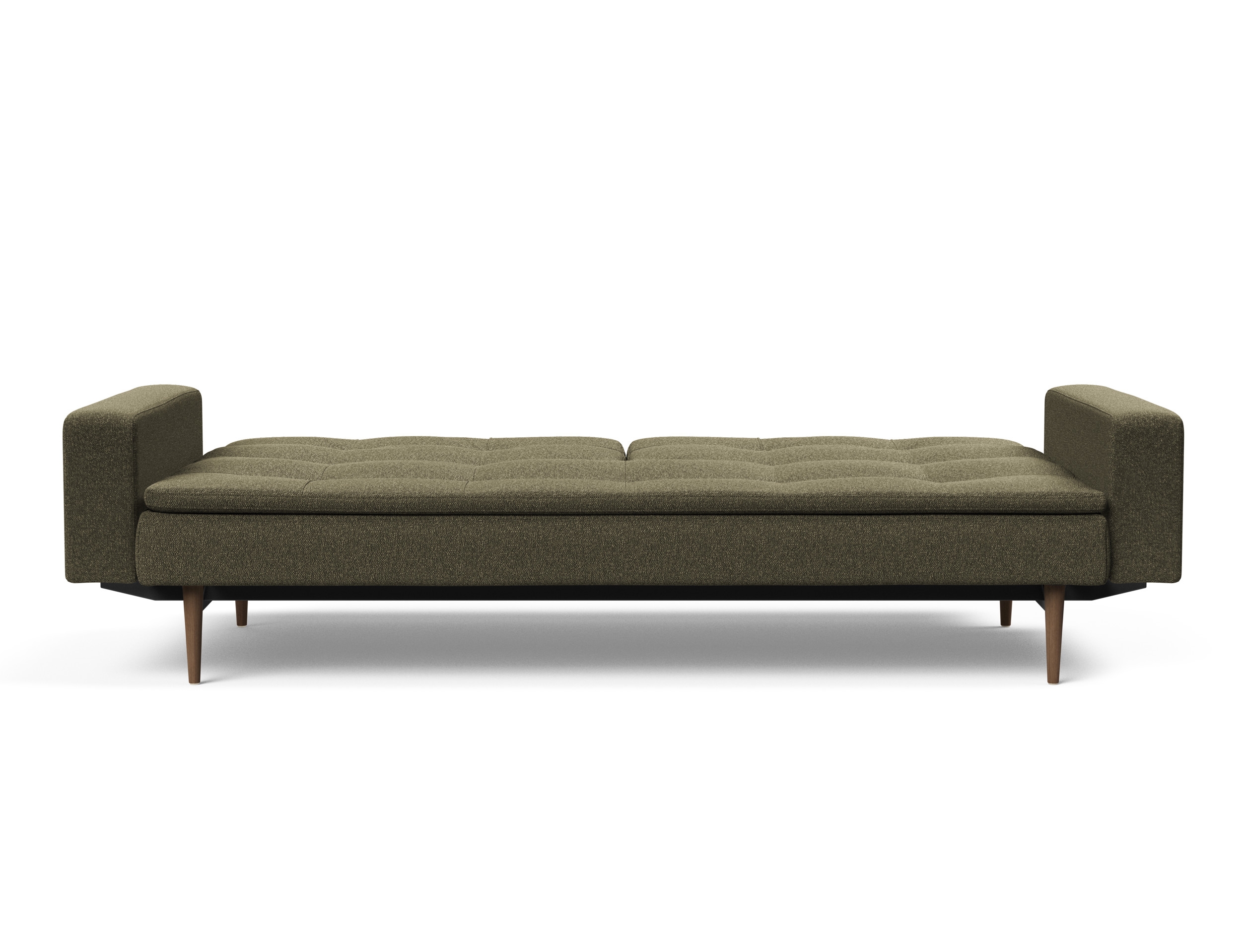 Dublexo Deluxe Fabric Sofa Bed w/Arms & Dark Wood Styletto Legs