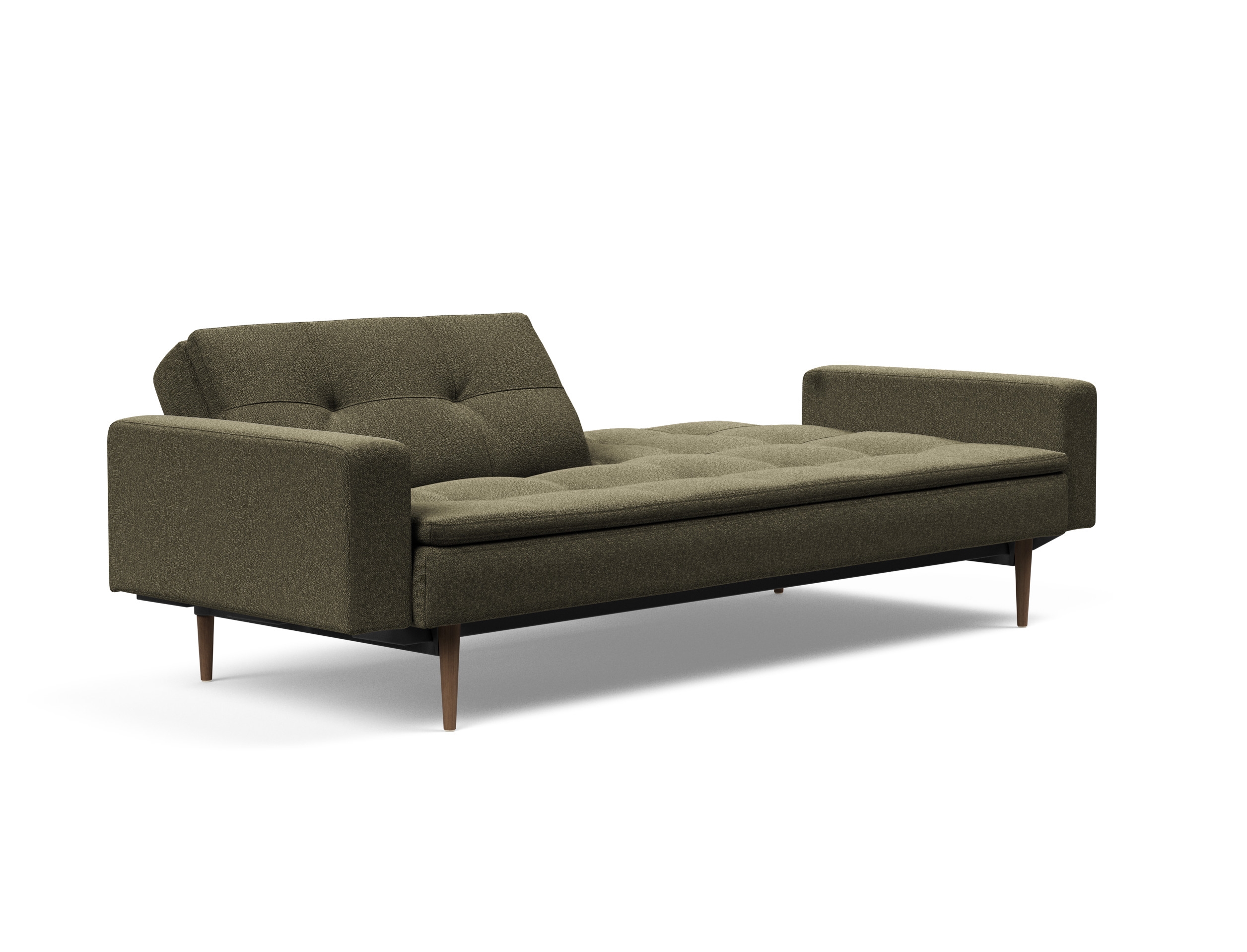 Dublexo Deluxe Fabric Sofa Bed w/Arms & Dark Wood Styletto Legs