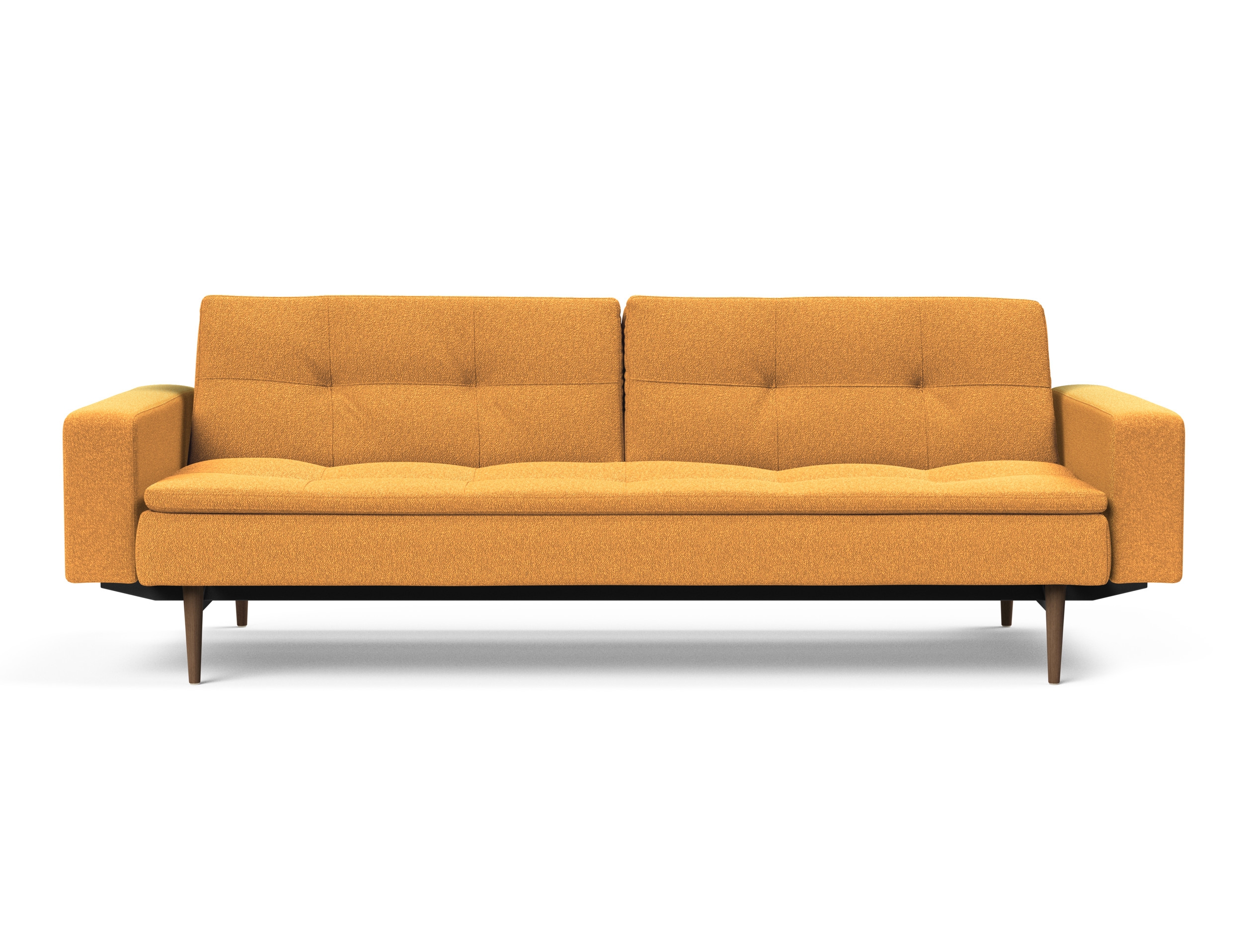 Dublexo Deluxe Fabric Sofa Bed w/Arms & Dark Wood Styletto Legs