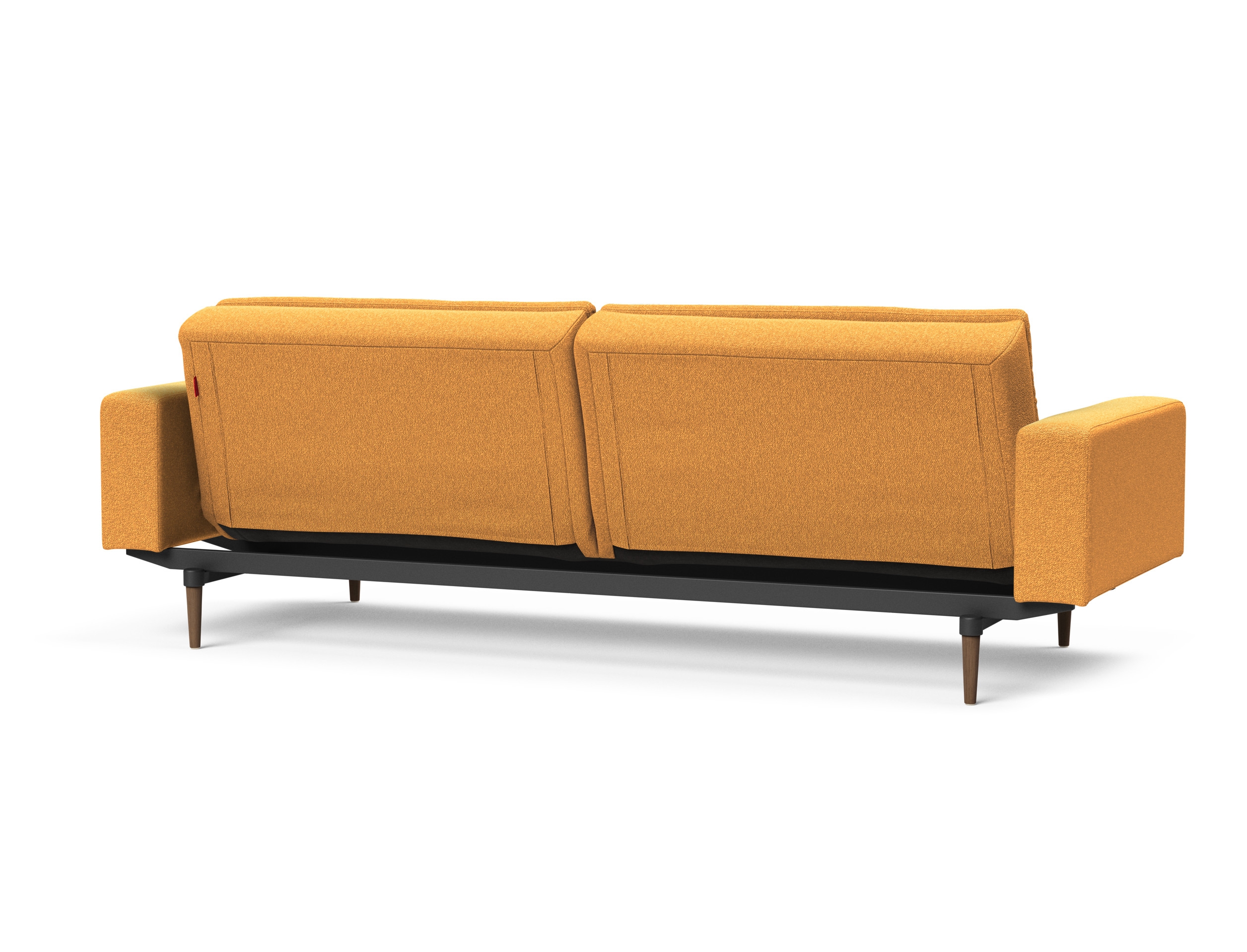 Dublexo Deluxe Fabric Sofa Bed w/Arms & Dark Wood Styletto Legs