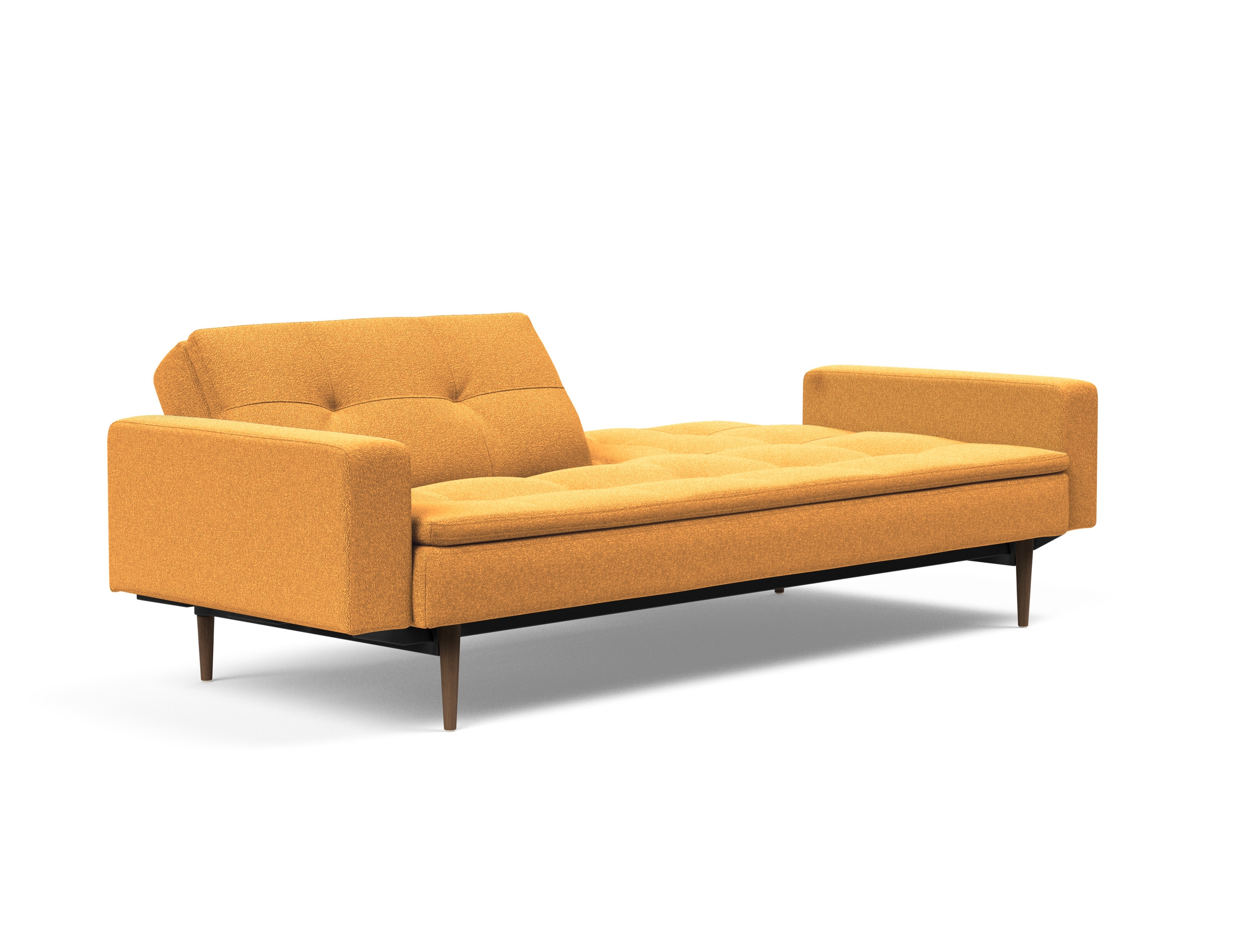 Dublexo Deluxe Fabric Sofa Bed w/Arms & Dark Wood Styletto Legs