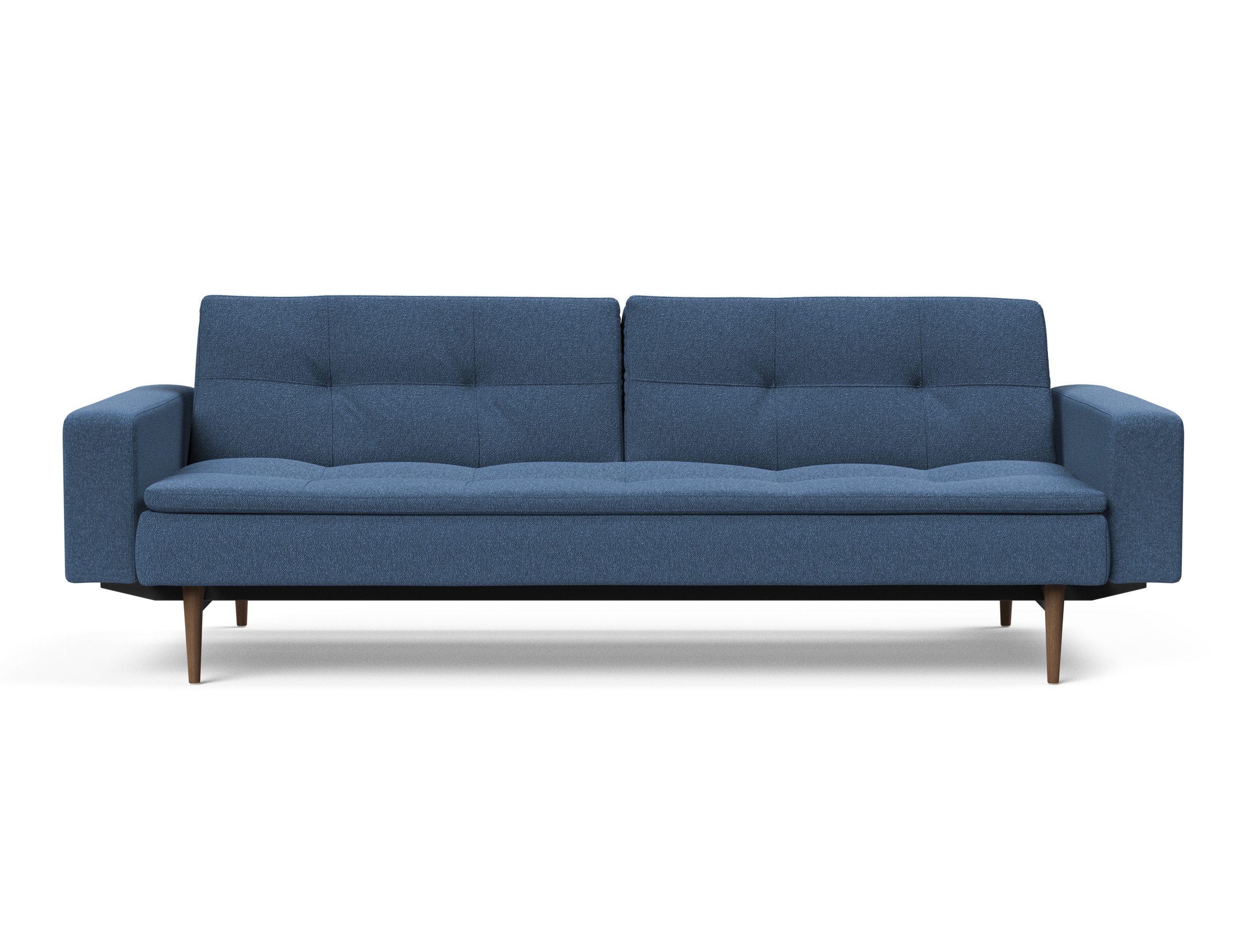 Dublexo Deluxe Fabric Sofa Bed w/Arms & Dark Wood Styletto Legs