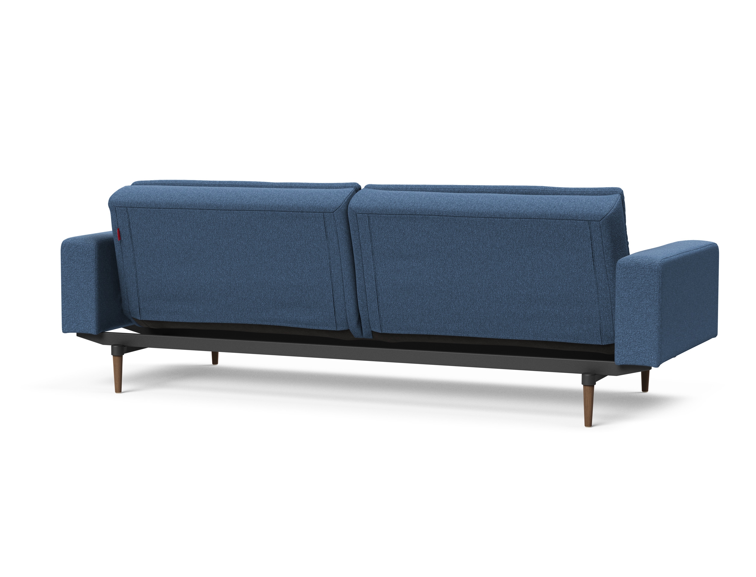 Dublexo Deluxe Fabric Sofa Bed w/Arms & Dark Wood Styletto Legs