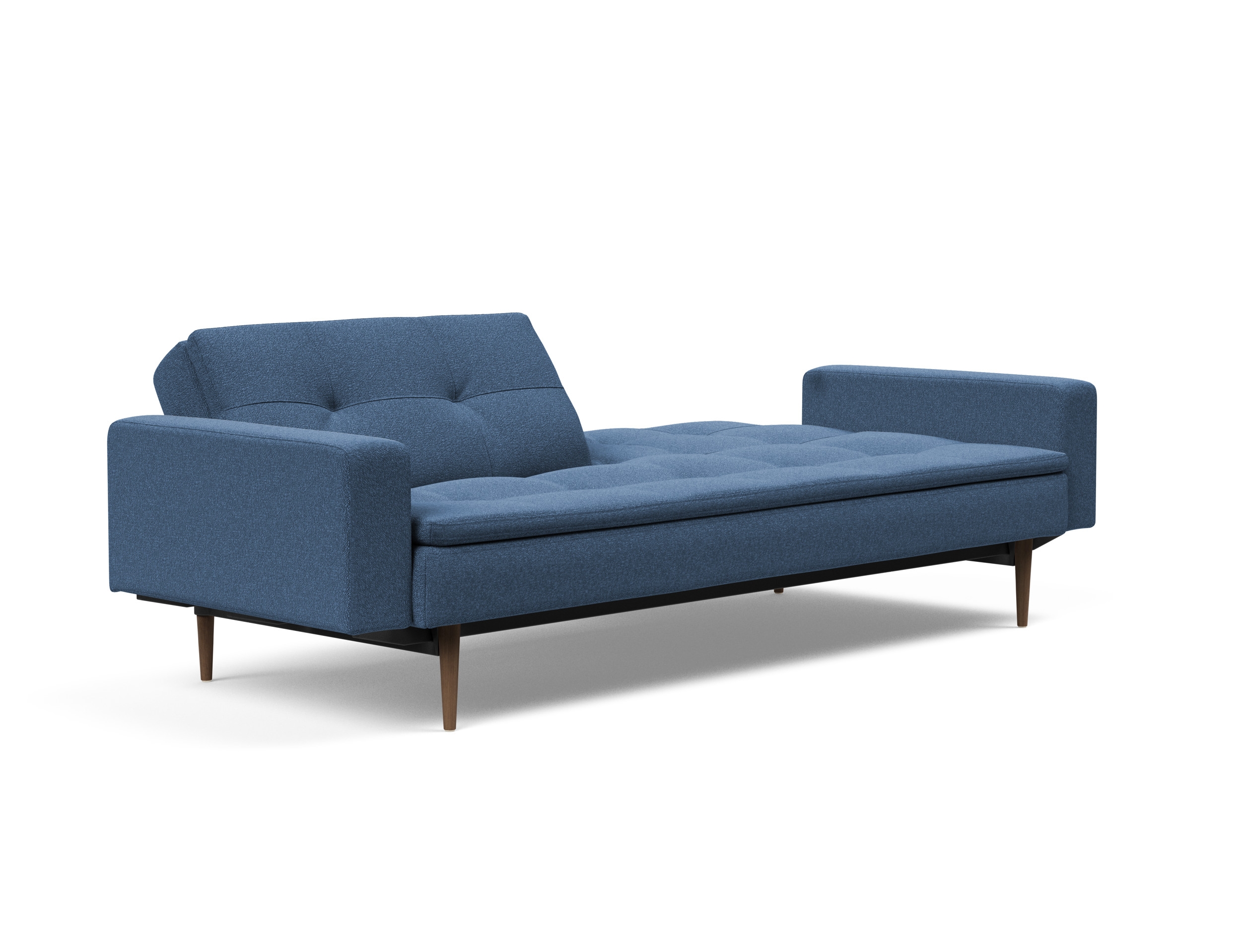 Dublexo Deluxe Fabric Sofa Bed w/Arms & Dark Wood Styletto Legs