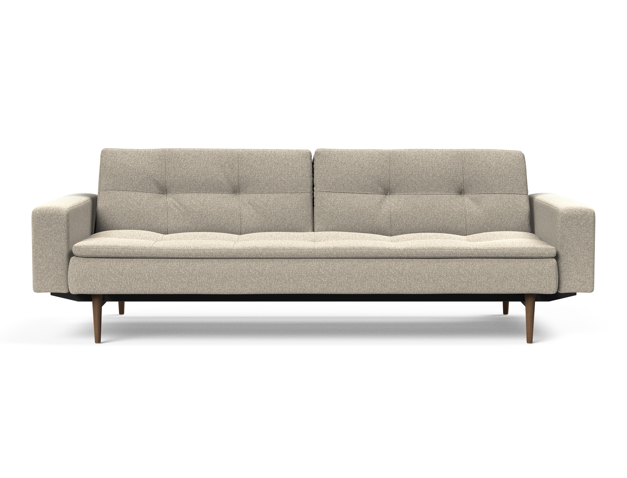 Dublexo Deluxe Fabric Sofa Bed w/Arms & Dark Wood Styletto Legs