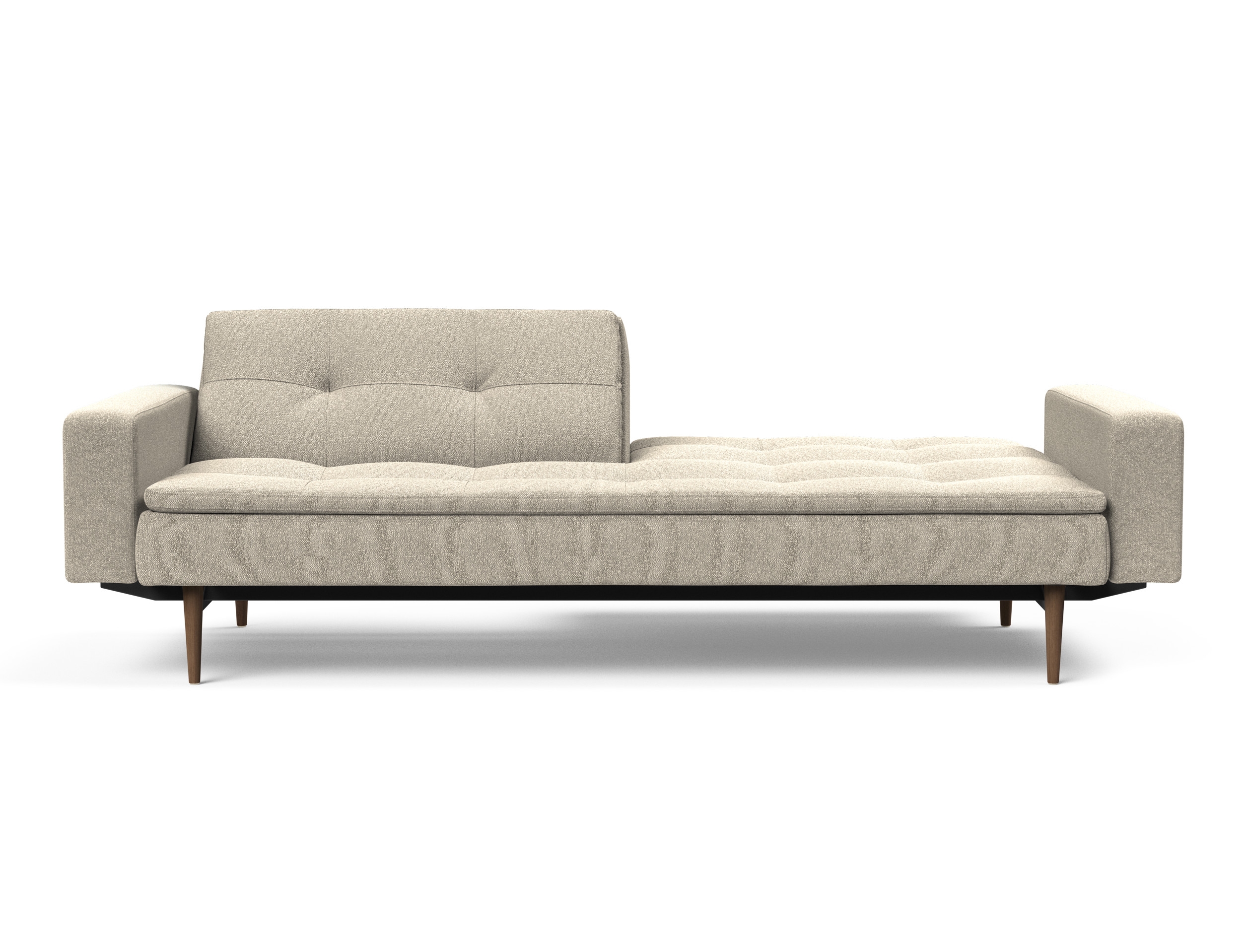 Dublexo Deluxe Fabric Sofa Bed w/Arms & Dark Wood Styletto Legs