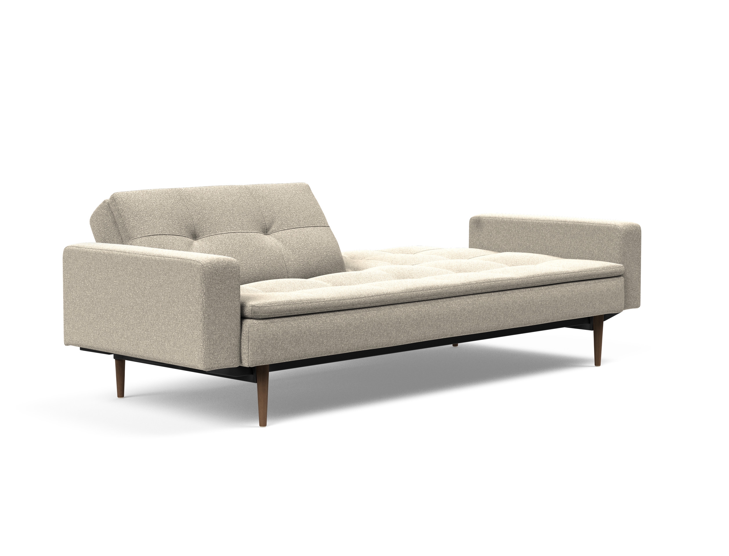 Dublexo Deluxe Fabric Sofa Bed w/Arms & Dark Wood Styletto Legs