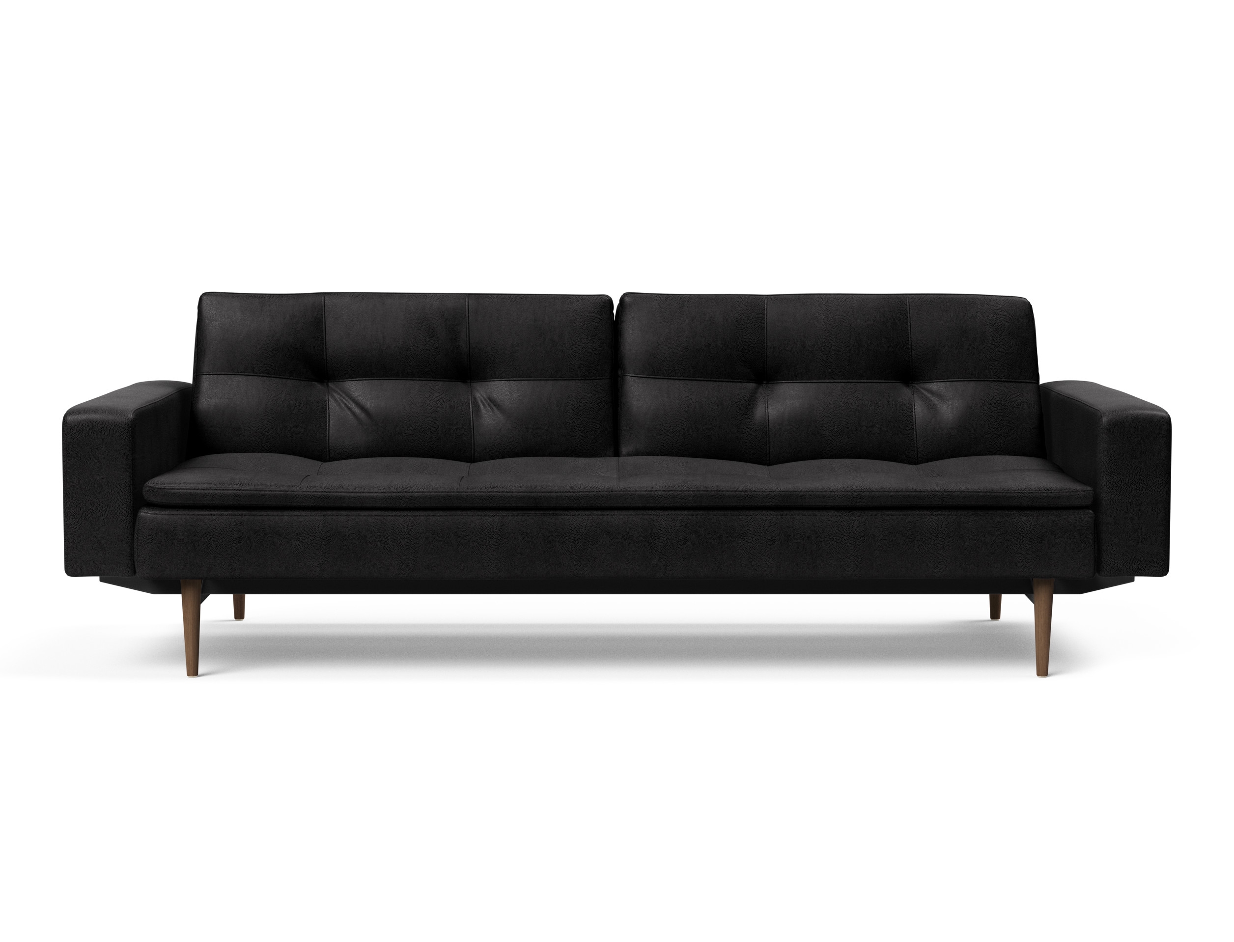 Dublexo Deluxe Fabric Sofa Bed w/Arms & Dark Wood Styletto Legs