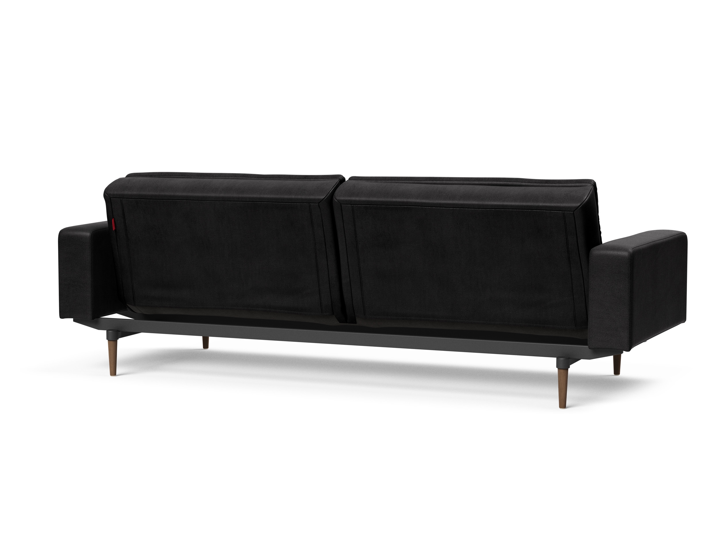 Dublexo Deluxe Fabric Sofa Bed w/Arms & Dark Wood Styletto Legs