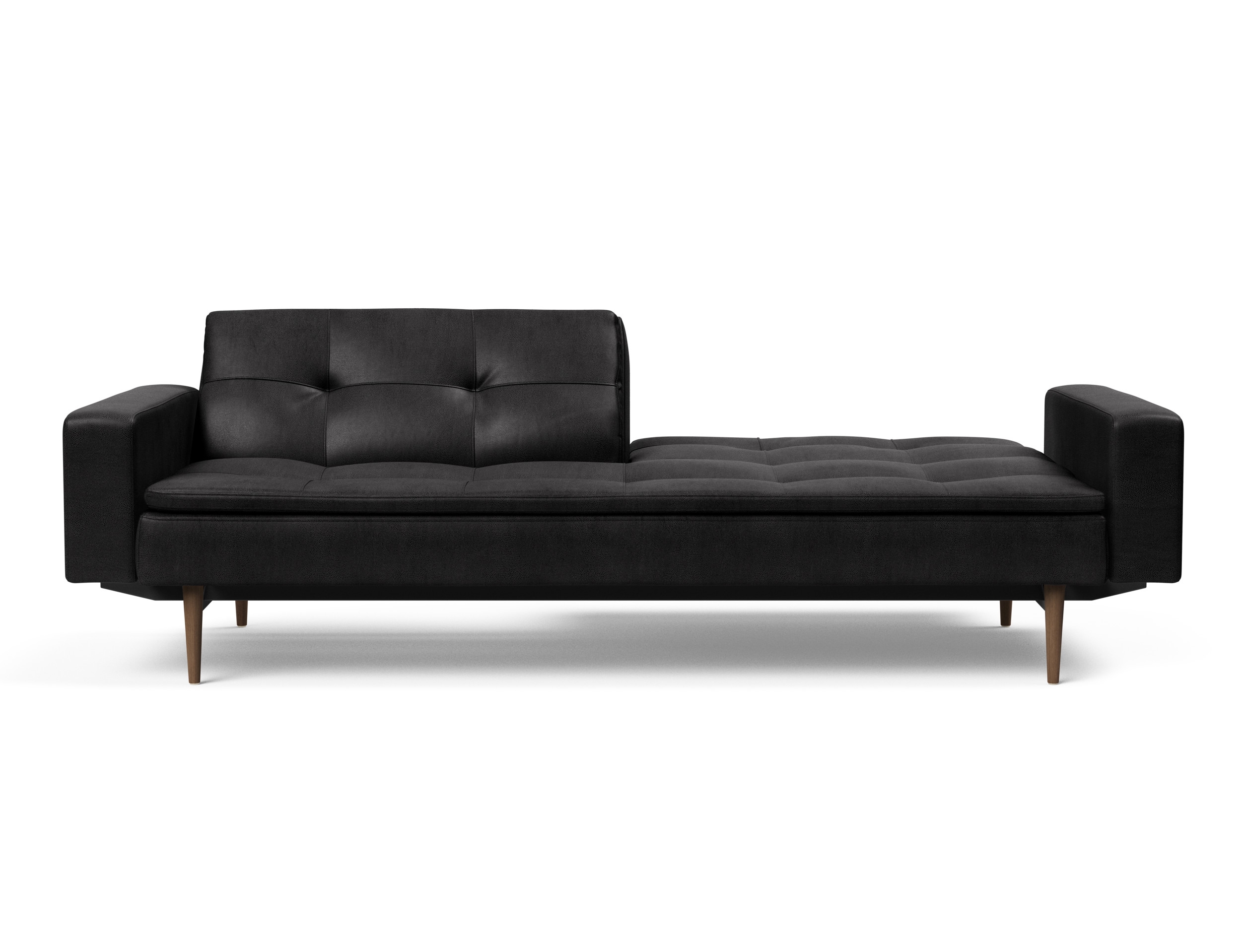 Dublexo Deluxe Fabric Sofa Bed w/Arms & Dark Wood Styletto Legs
