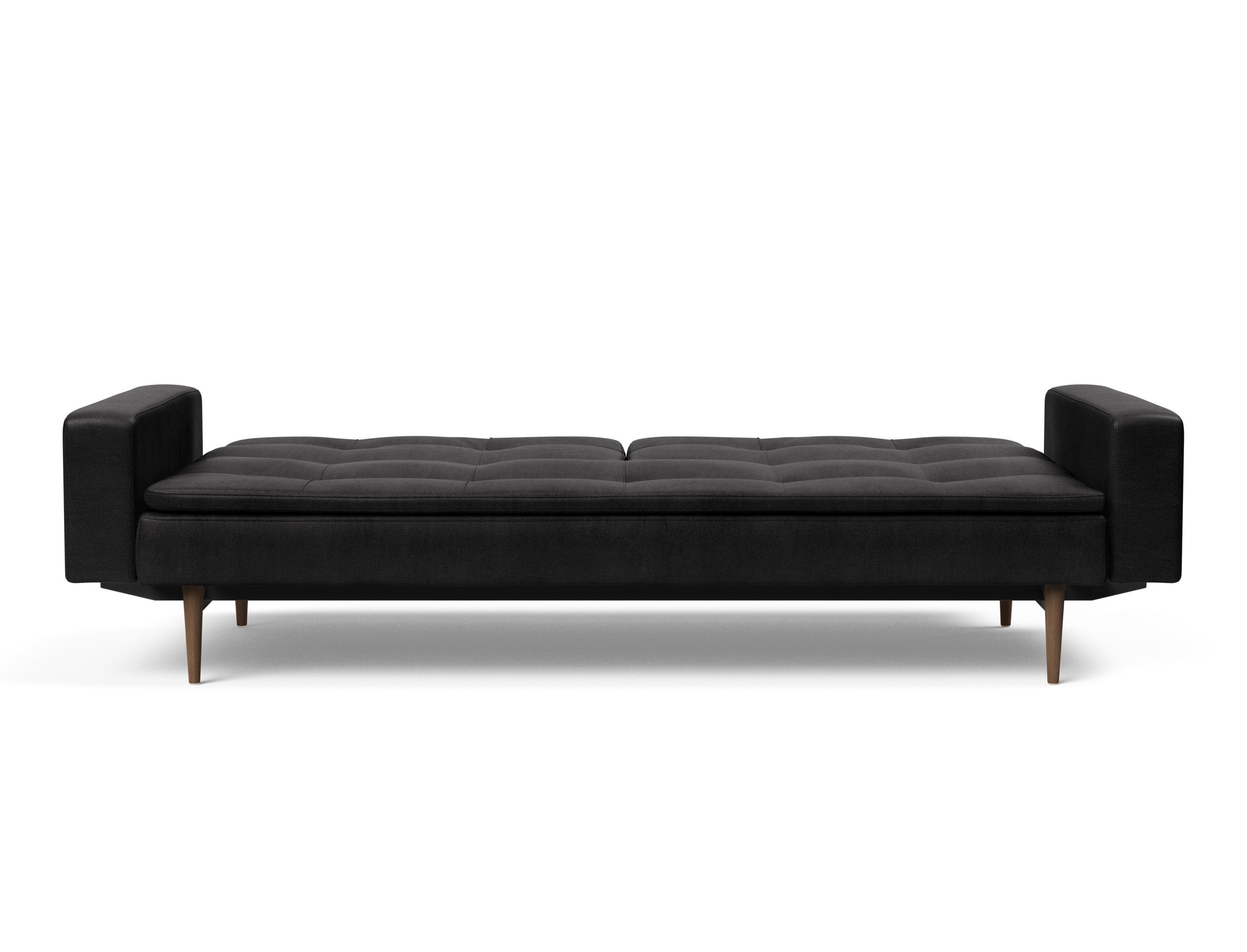 Dublexo Deluxe Fabric Sofa Bed w/Arms & Dark Wood Styletto Legs