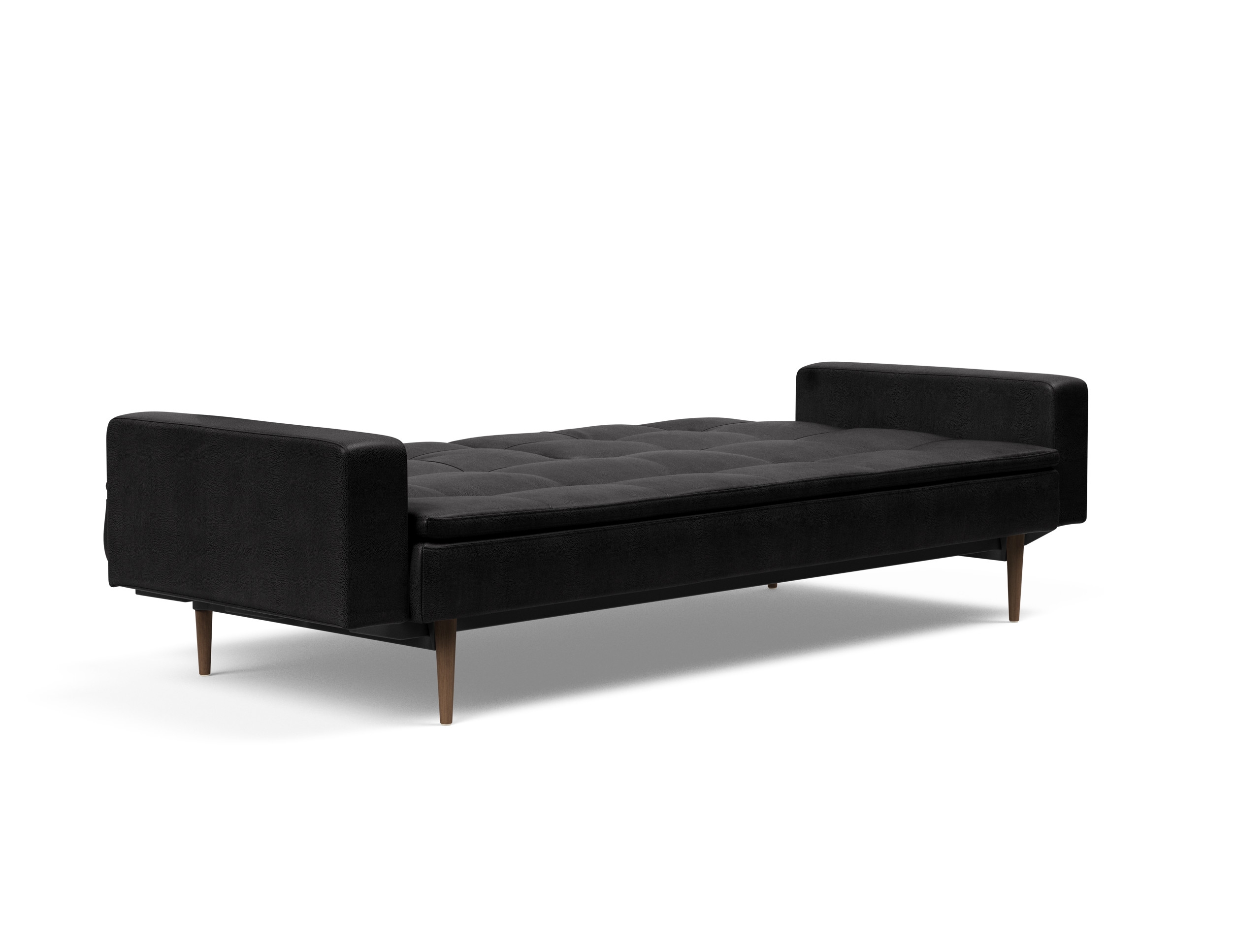 Dublexo Deluxe Fabric Sofa Bed w/Arms & Dark Wood Styletto Legs