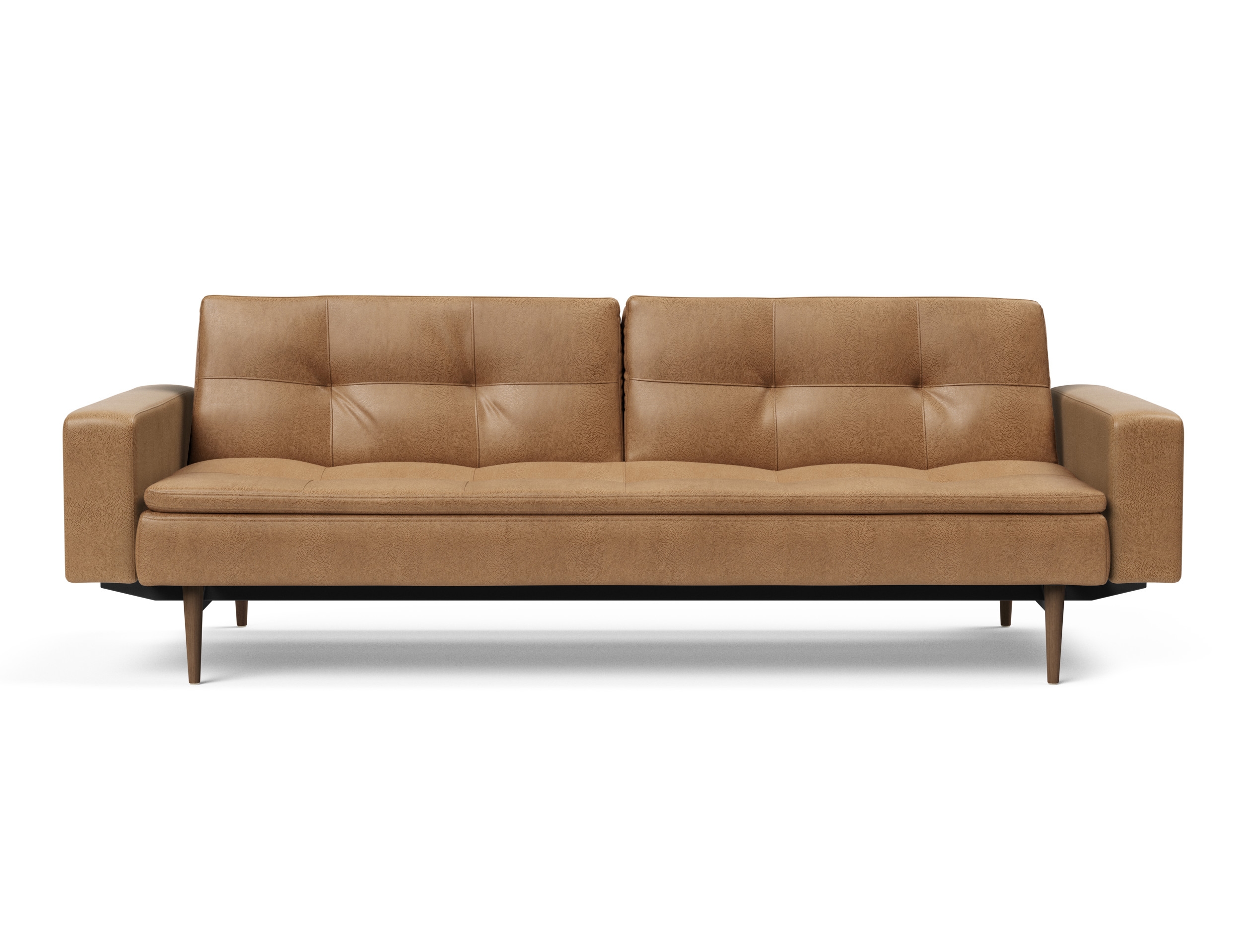 Dublexo Deluxe Fabric Sofa Bed w/Arms & Dark Wood Styletto Legs