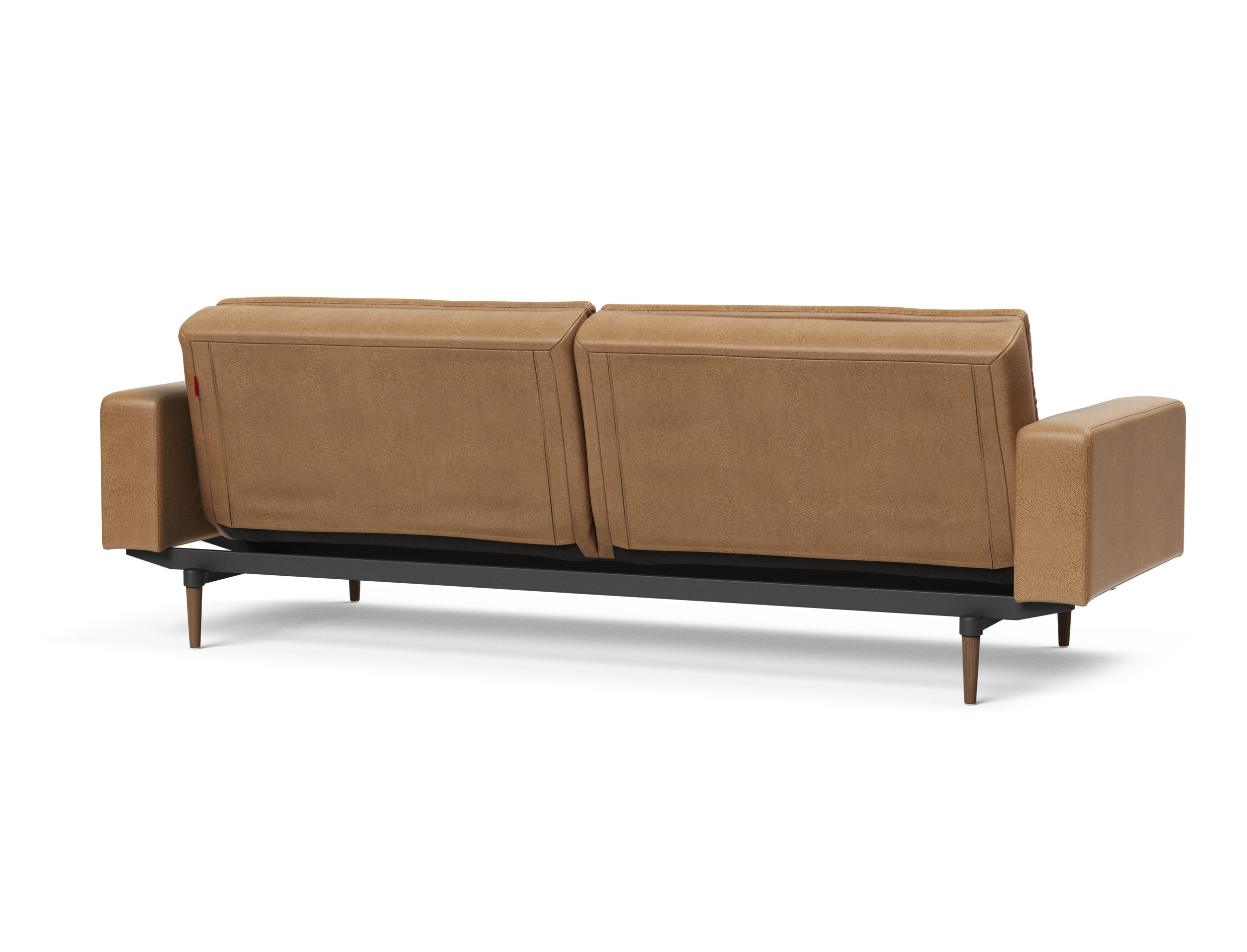 Dublexo Deluxe Fabric Sofa Bed w/Arms & Dark Wood Styletto Legs