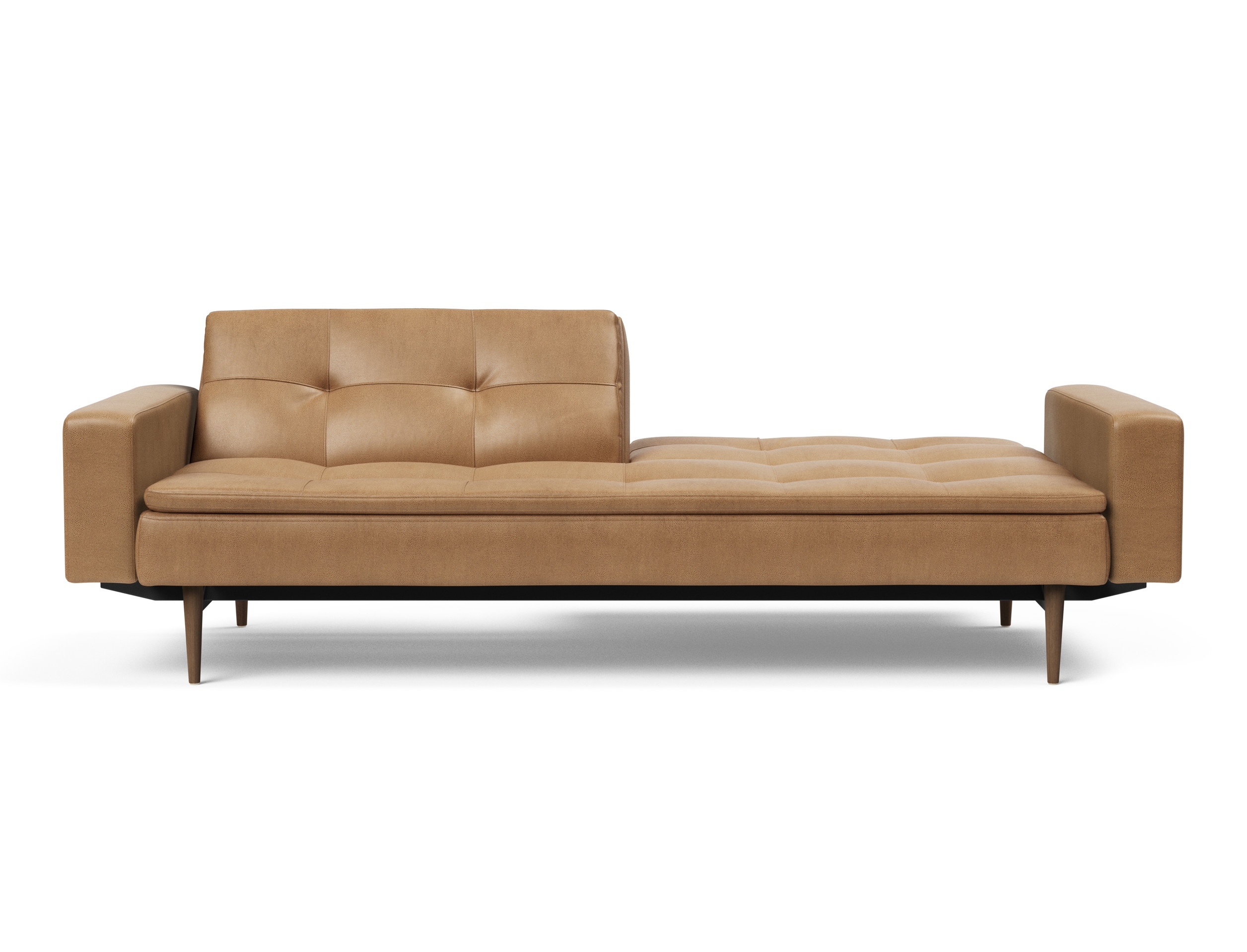 Dublexo Deluxe Fabric Sofa Bed w/Arms & Dark Wood Styletto Legs