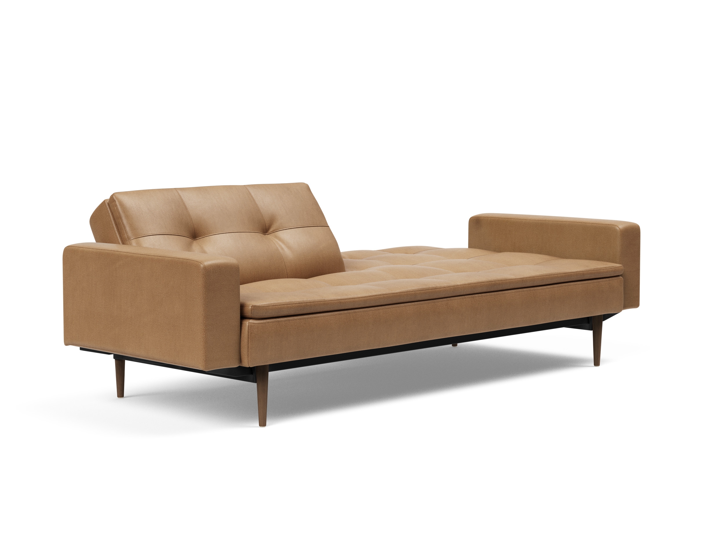 Dublexo Deluxe Fabric Sofa Bed w/Arms & Dark Wood Styletto Legs