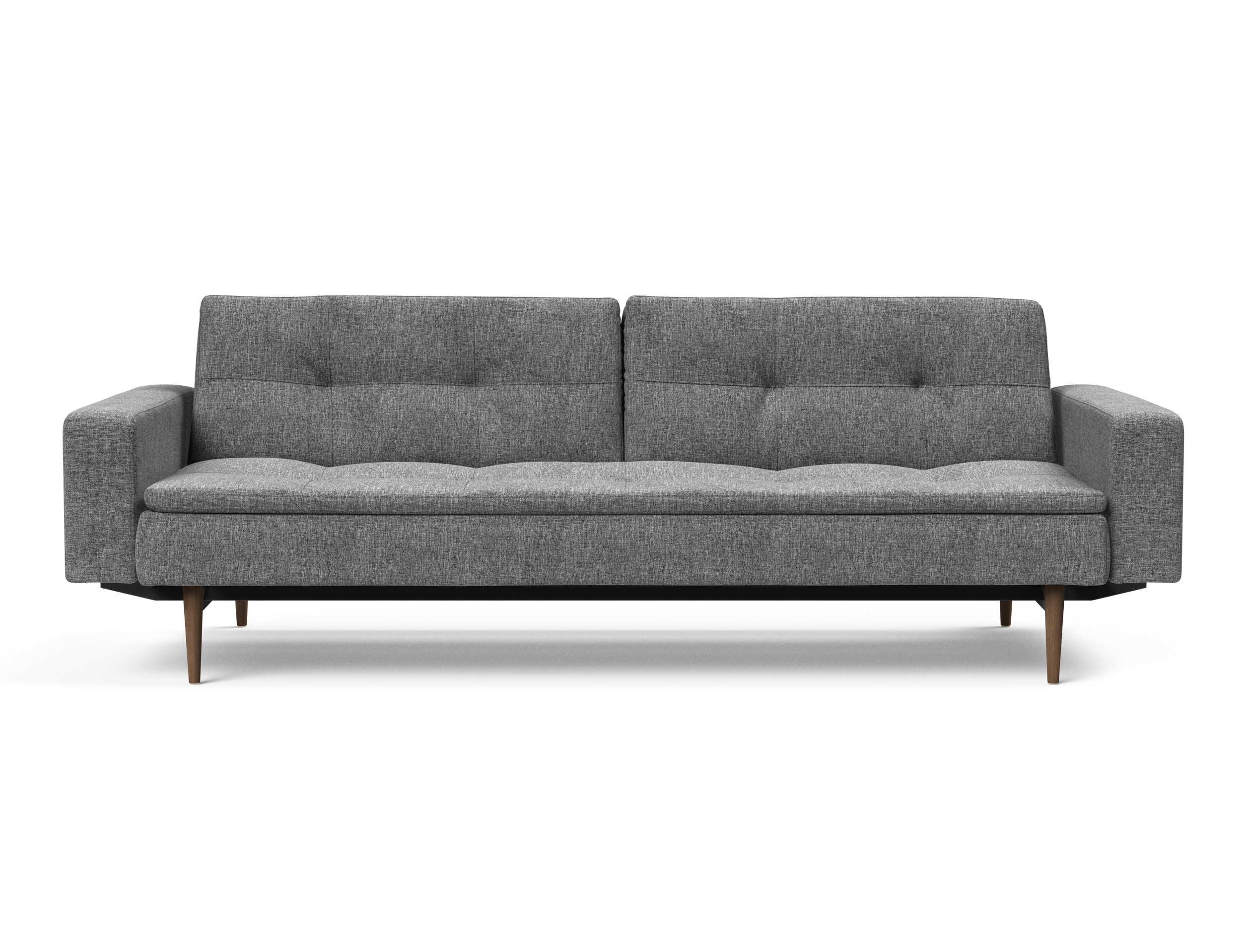 Dublexo Deluxe Fabric Sofa Bed w/Arms & Dark Wood Styletto Legs
