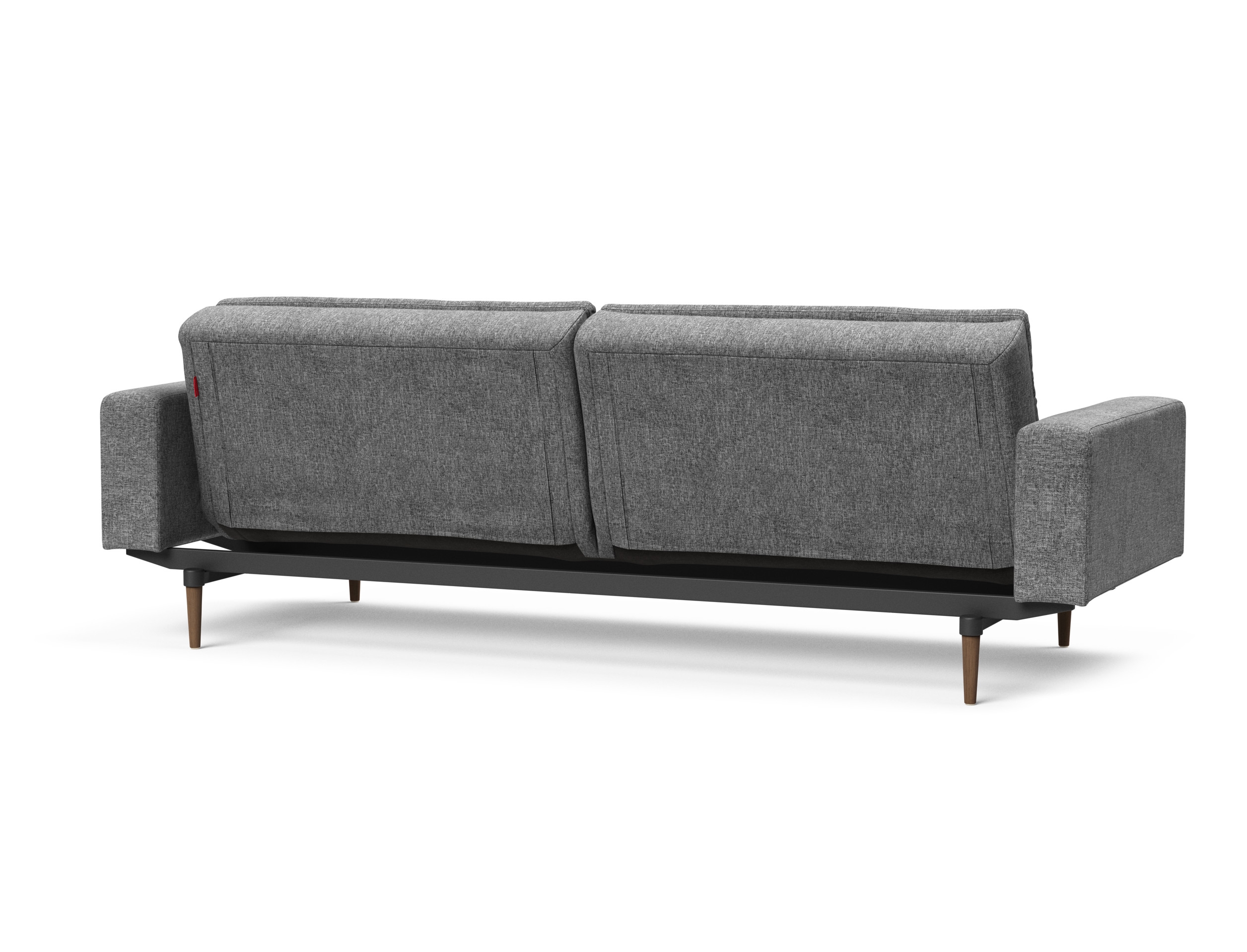 Dublexo Deluxe Fabric Sofa Bed w/Arms & Dark Wood Styletto Legs