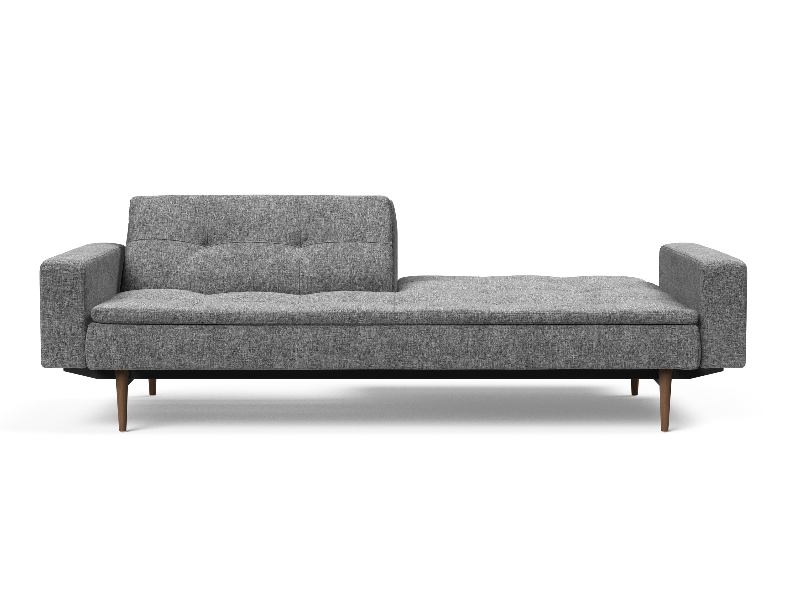 Dublexo Deluxe Fabric Sofa Bed w/Arms & Dark Wood Styletto Legs