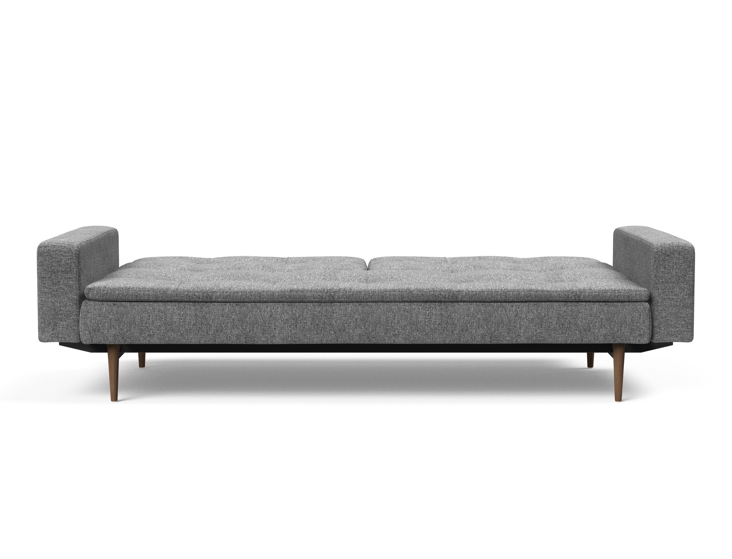 Dublexo Deluxe Fabric Sofa Bed w/Arms & Dark Wood Styletto Legs