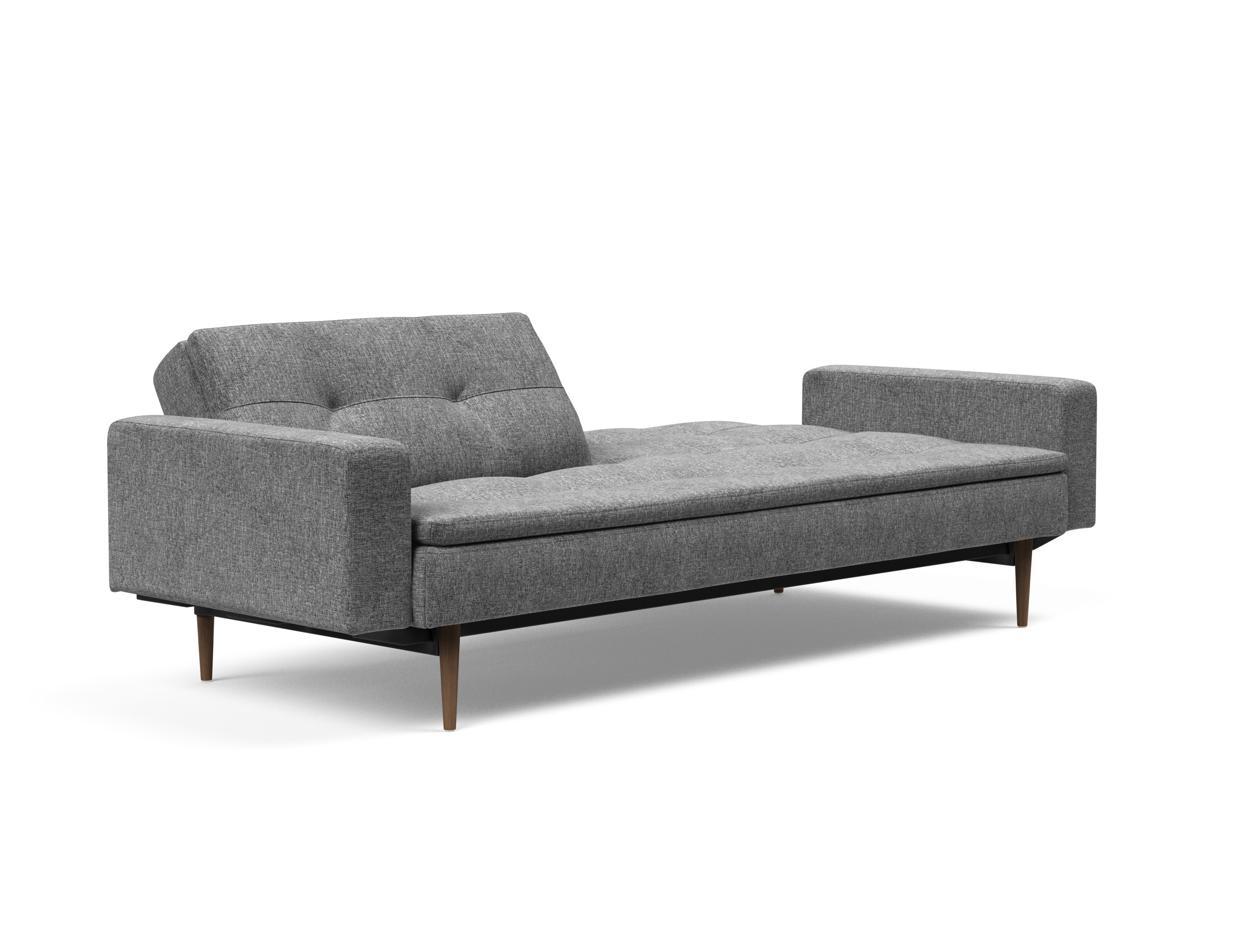 Dublexo Deluxe Fabric Sofa Bed w/Arms & Dark Wood Styletto Legs