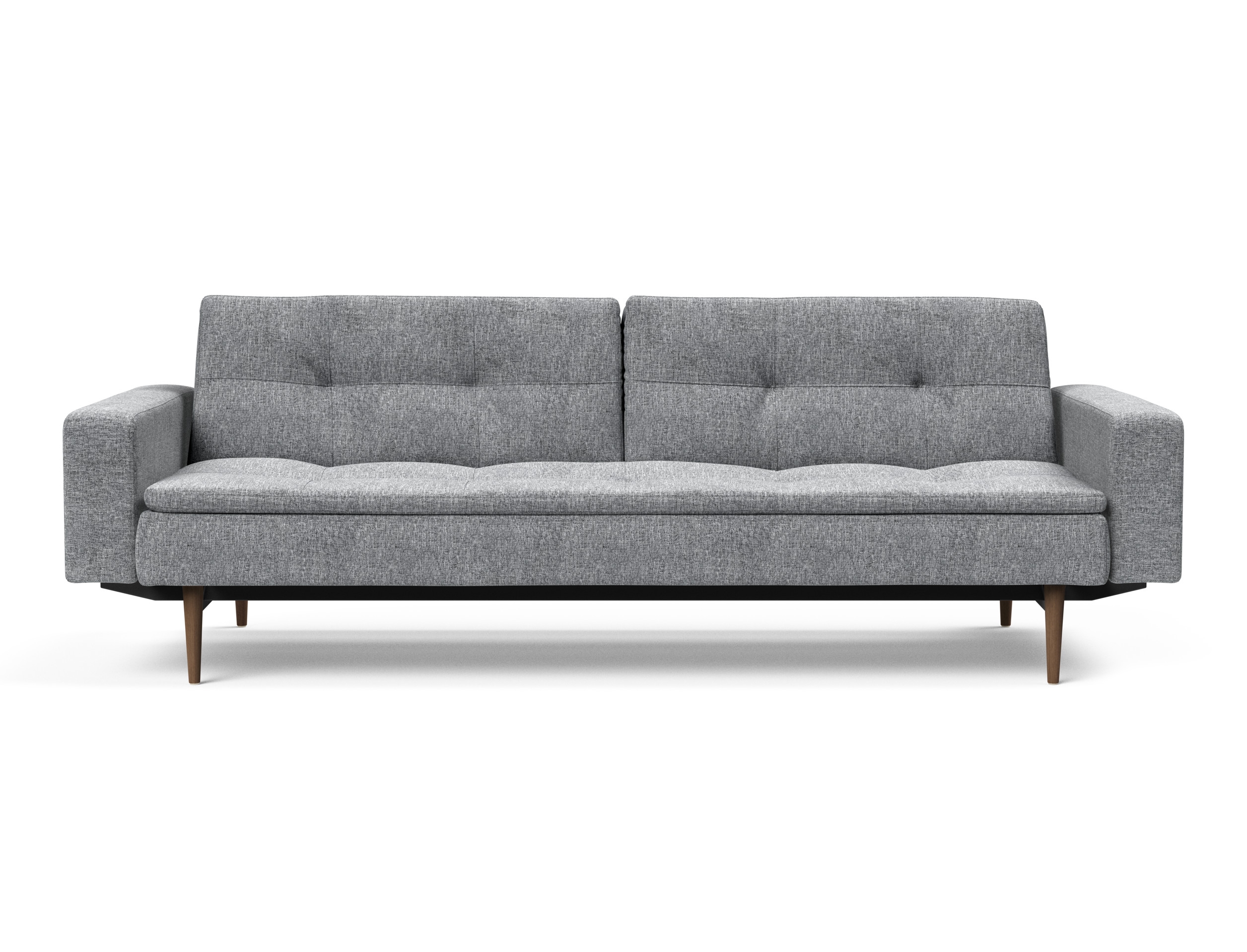 Dublexo Deluxe Fabric Sofa Bed w/Arms & Dark Wood Styletto Legs