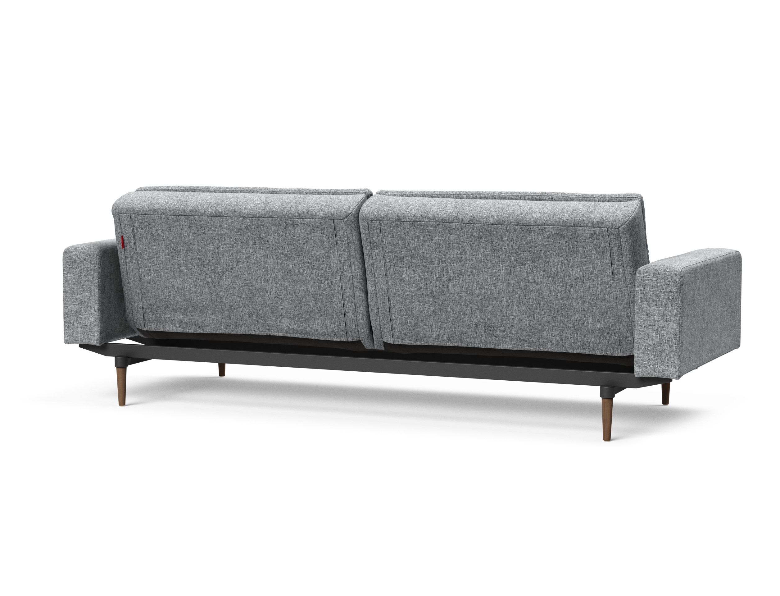 Dublexo Deluxe Fabric Sofa Bed w/Arms & Dark Wood Styletto Legs
