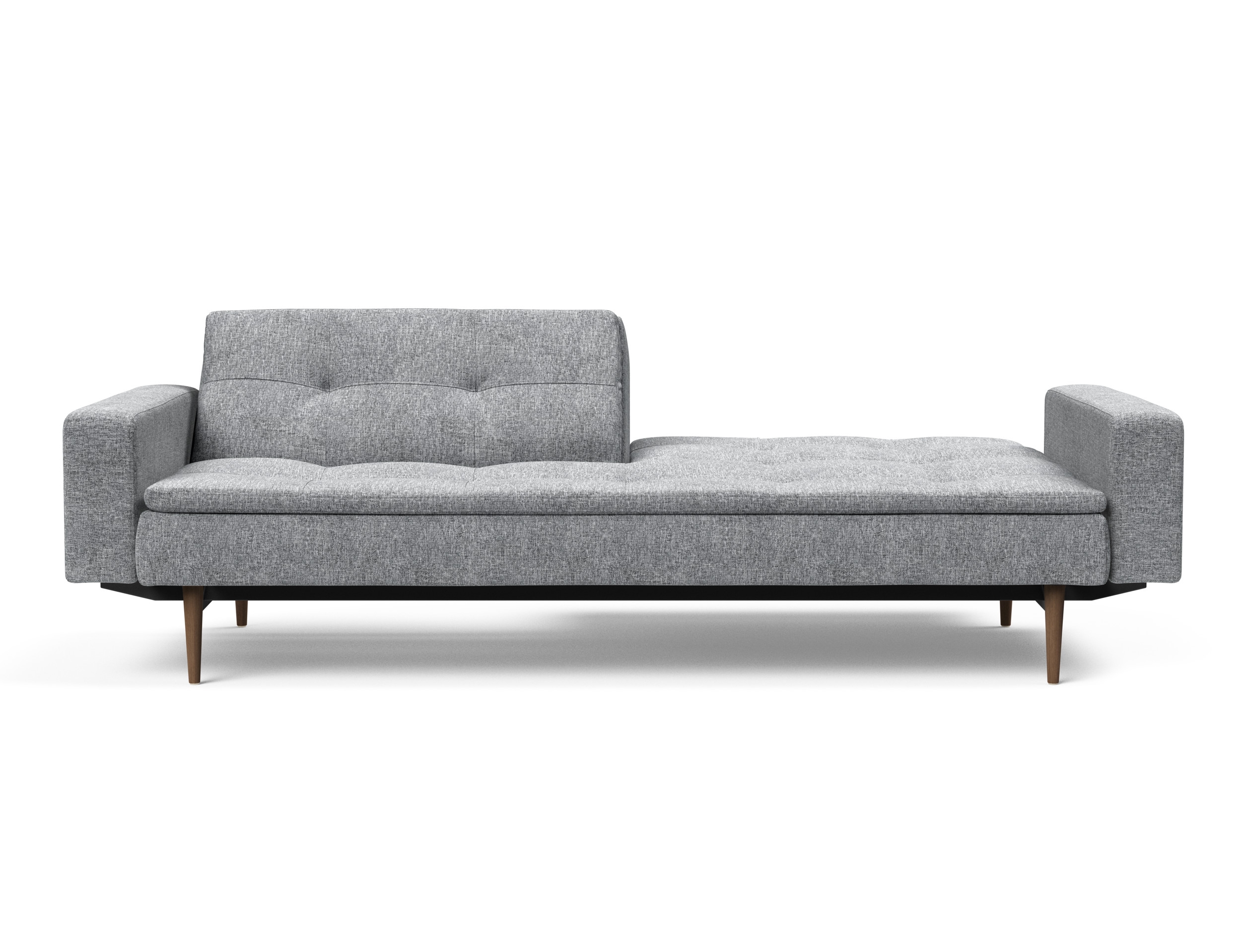 Dublexo Deluxe Fabric Sofa Bed w/Arms & Dark Wood Styletto Legs