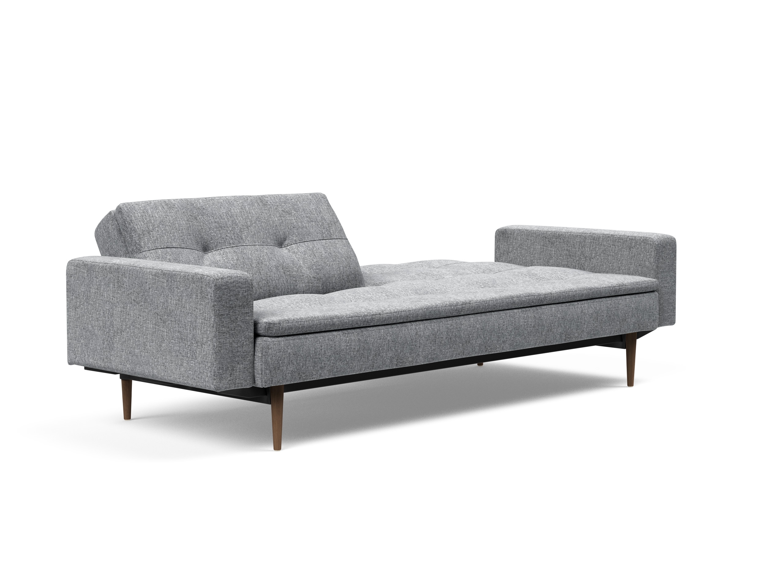 Dublexo Deluxe Fabric Sofa Bed w/Arms & Dark Wood Styletto Legs