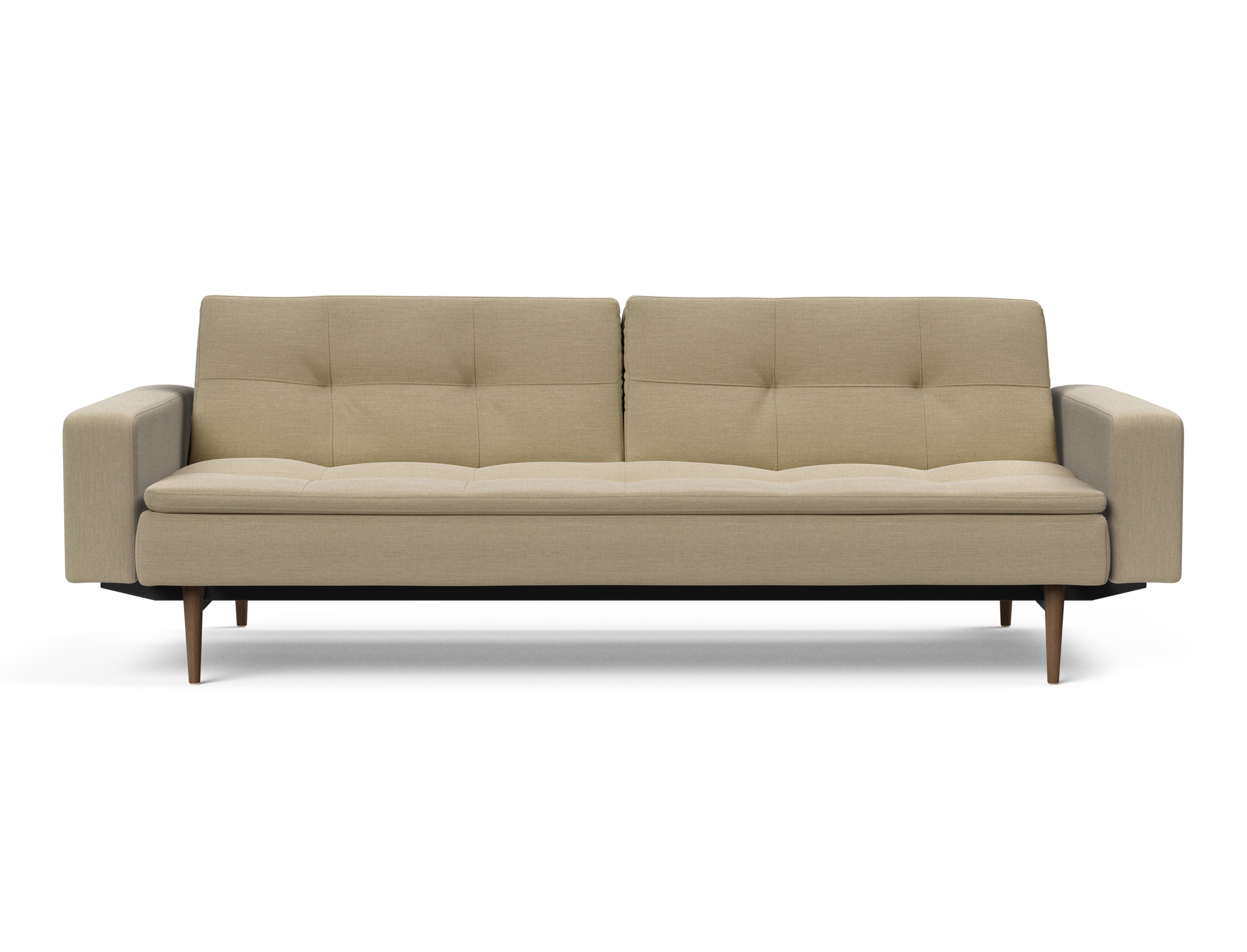 Dublexo Deluxe Fabric Sofa Bed w/Arms & Dark Wood Styletto Legs