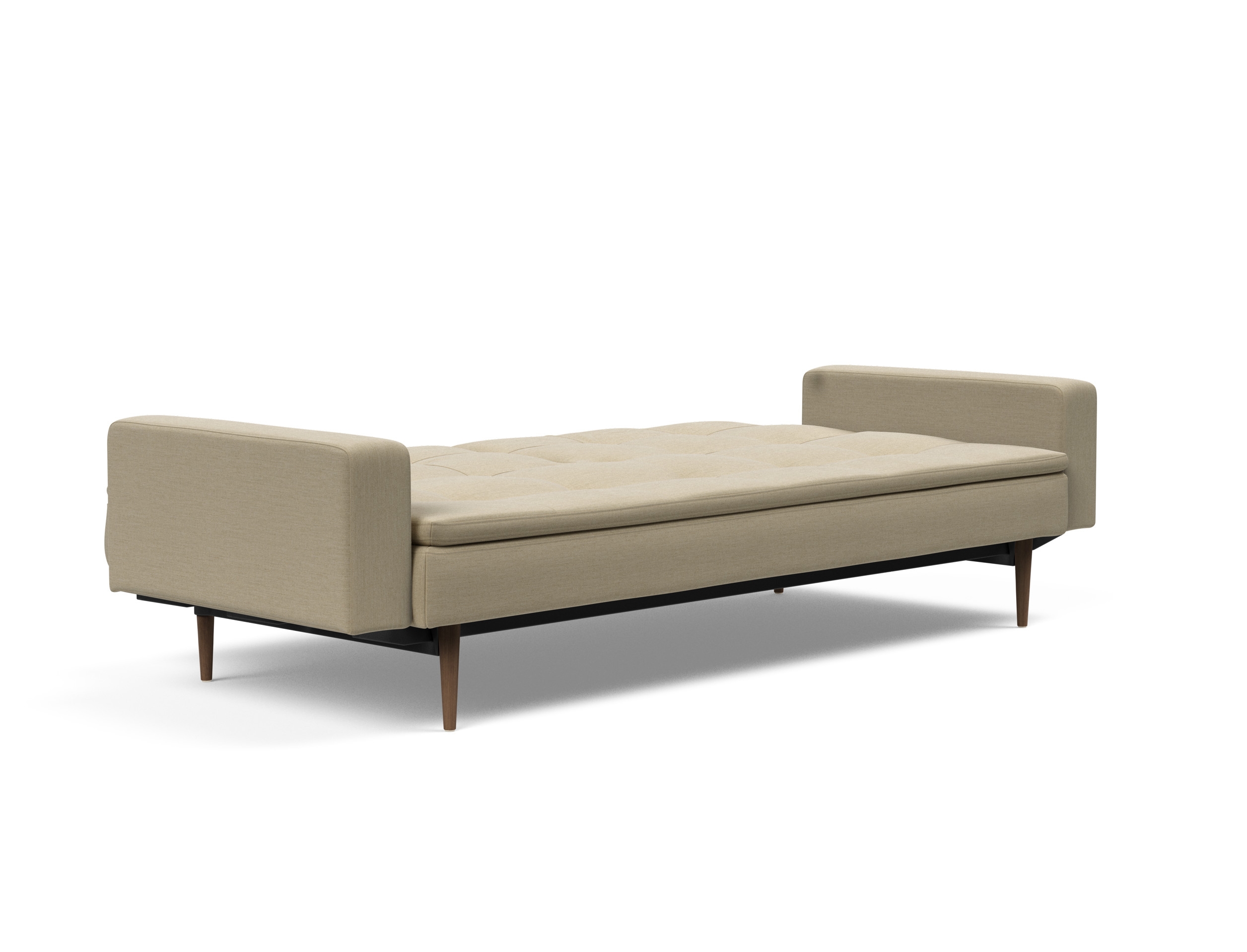 Dublexo Deluxe Fabric Sofa Bed w/Arms & Dark Wood Styletto Legs
