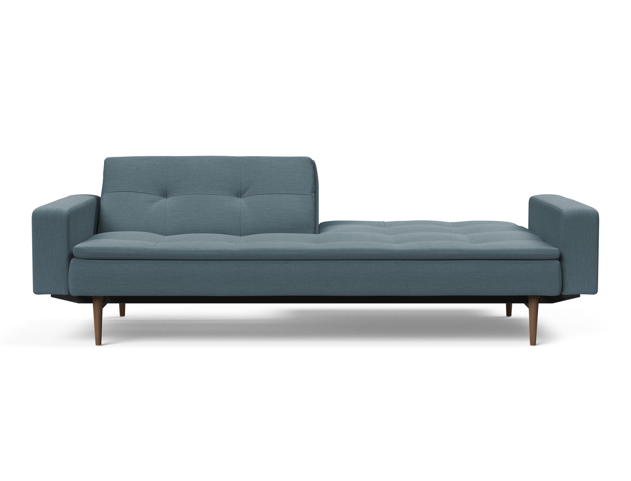 Dublexo Deluxe Fabric Sofa Bed w/Arms & Dark Wood Styletto Legs
