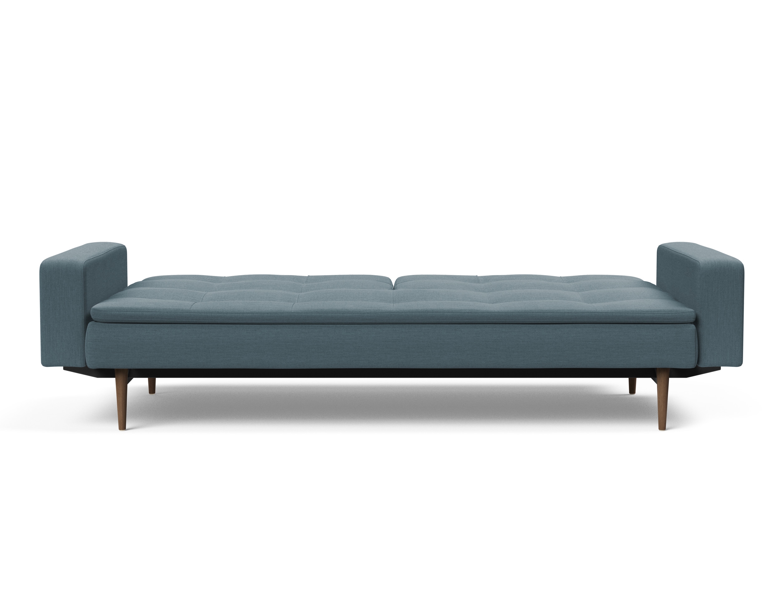 Dublexo Deluxe Fabric Sofa Bed w/Arms & Dark Wood Styletto Legs