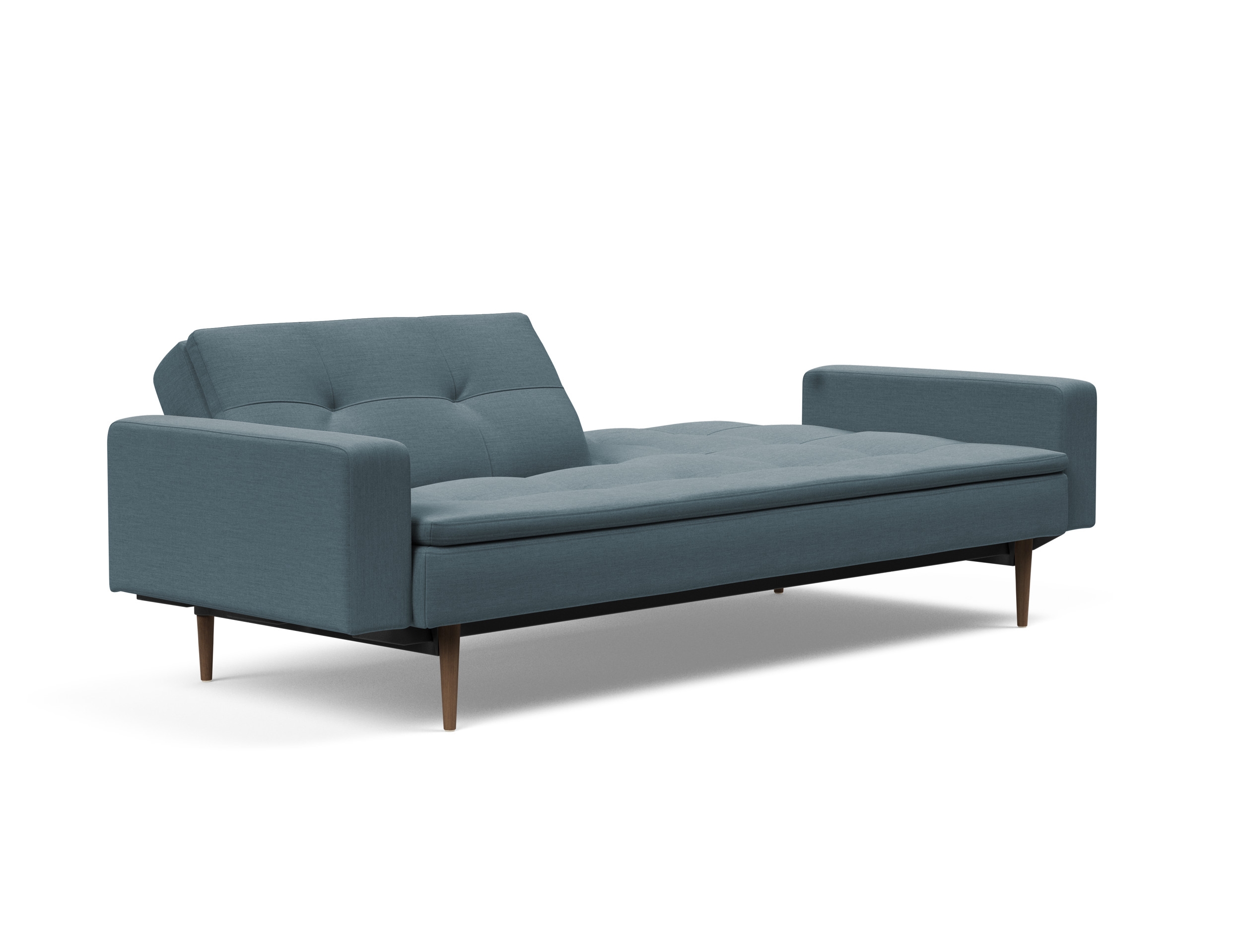 Dublexo Deluxe Fabric Sofa Bed w/Arms & Dark Wood Styletto Legs