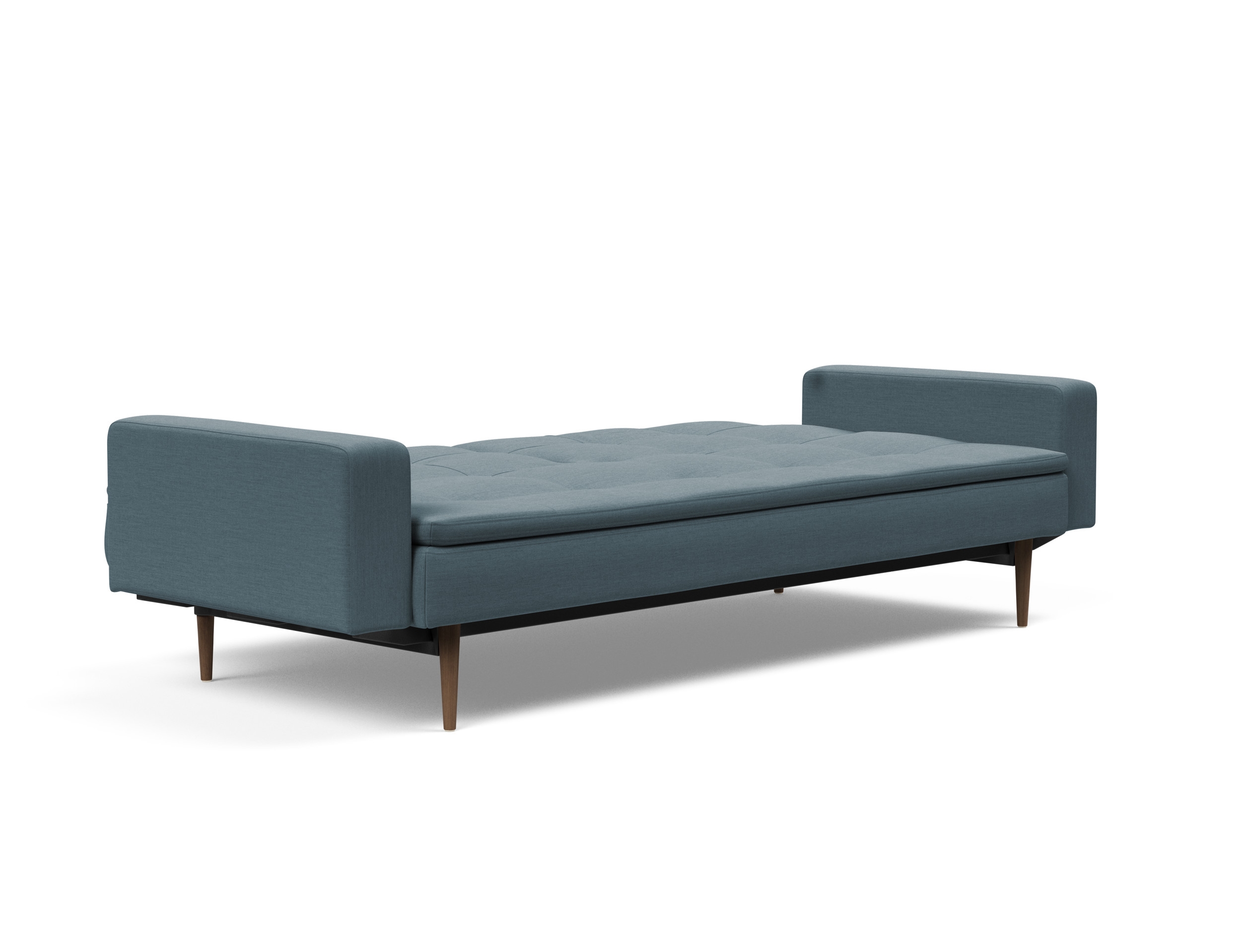 Dublexo Deluxe Fabric Sofa Bed w/Arms & Dark Wood Styletto Legs