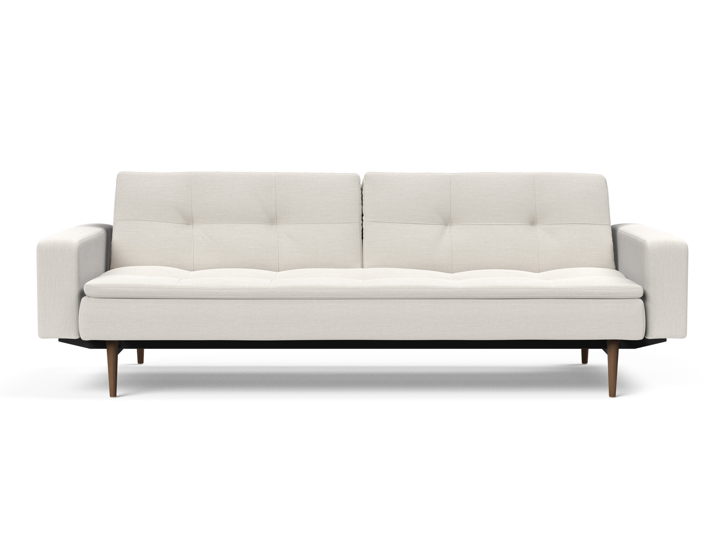 Dublexo Deluxe Fabric Sofa Bed w/Arms & Dark Wood Styletto Legs