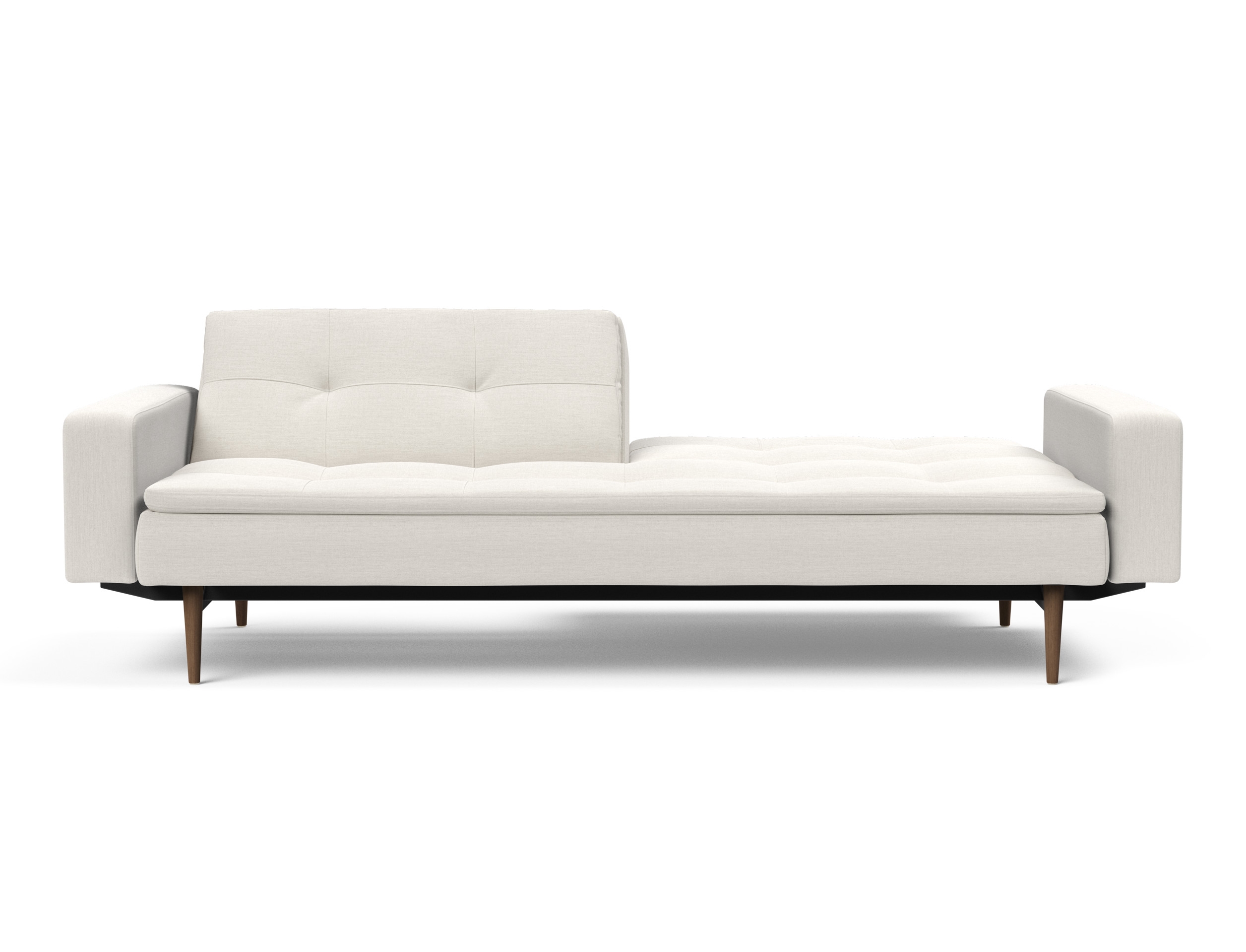 Dublexo Deluxe Fabric Sofa Bed w/Arms & Dark Wood Styletto Legs