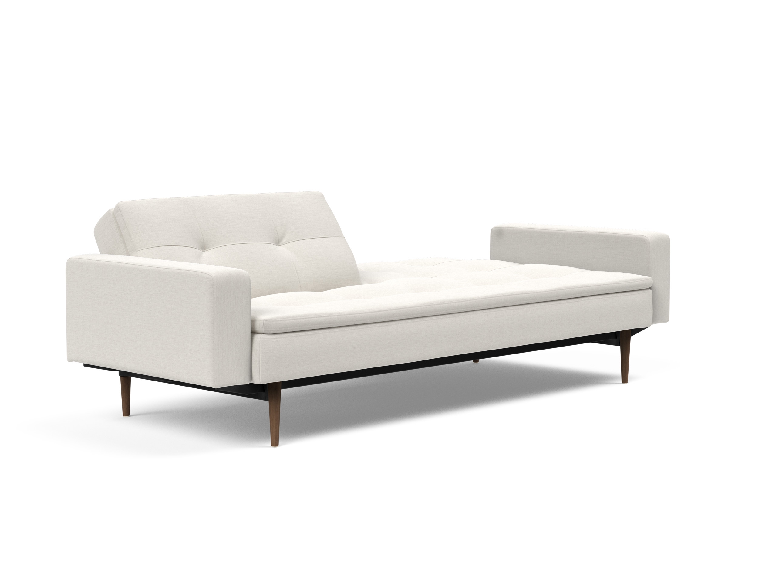 Dublexo Deluxe Fabric Sofa Bed w/Arms & Dark Wood Styletto Legs