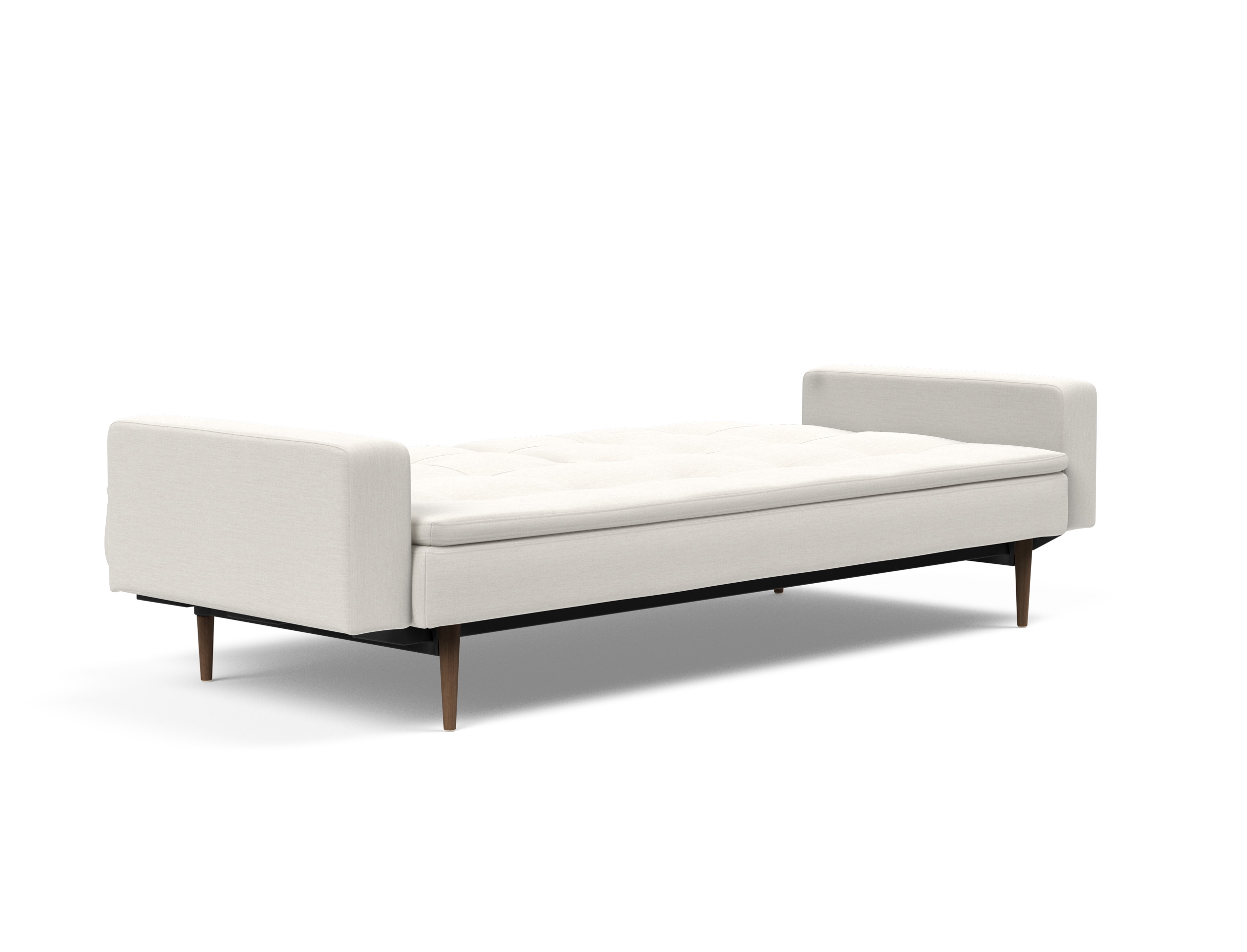 Dublexo Deluxe Fabric Sofa Bed w/Arms & Dark Wood Styletto Legs