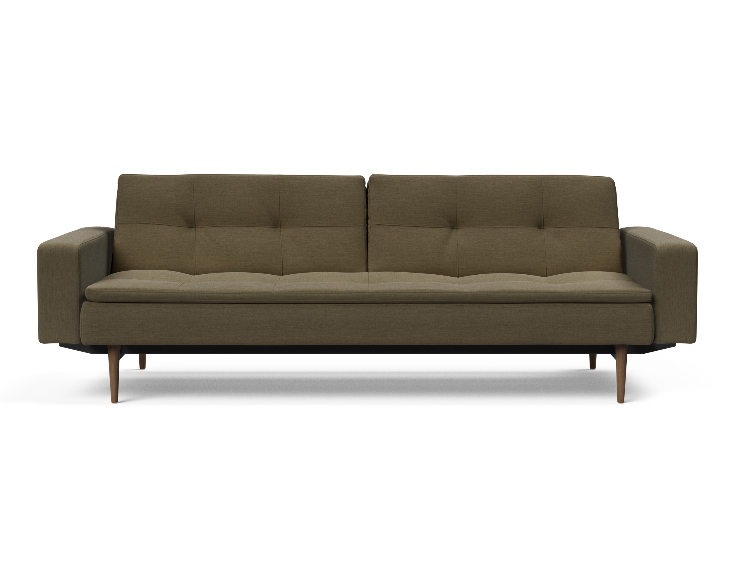 Dublexo Deluxe Fabric Sofa Bed w/Arms & Dark Wood Styletto Legs