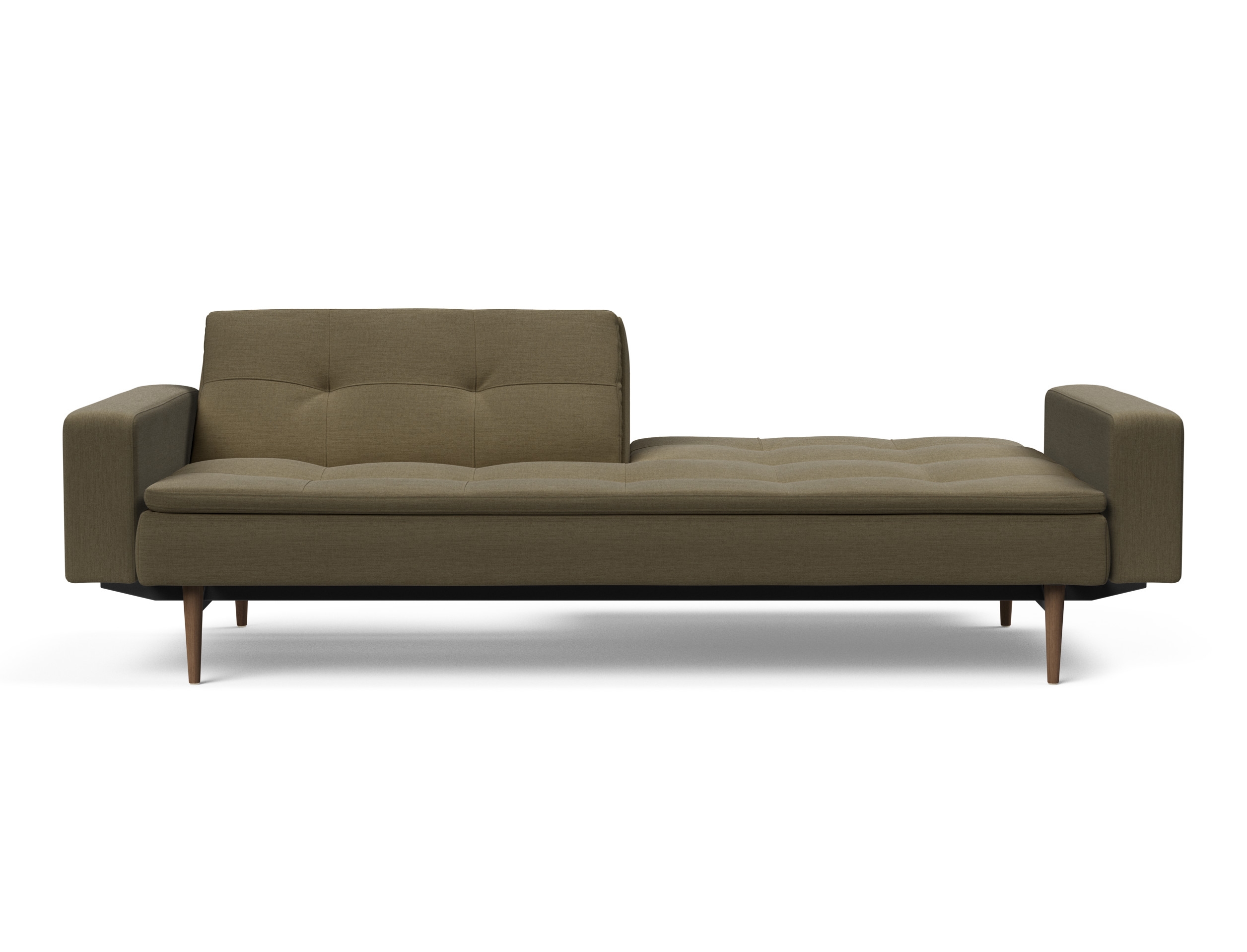 Dublexo Deluxe Fabric Sofa Bed w/Arms & Dark Wood Styletto Legs