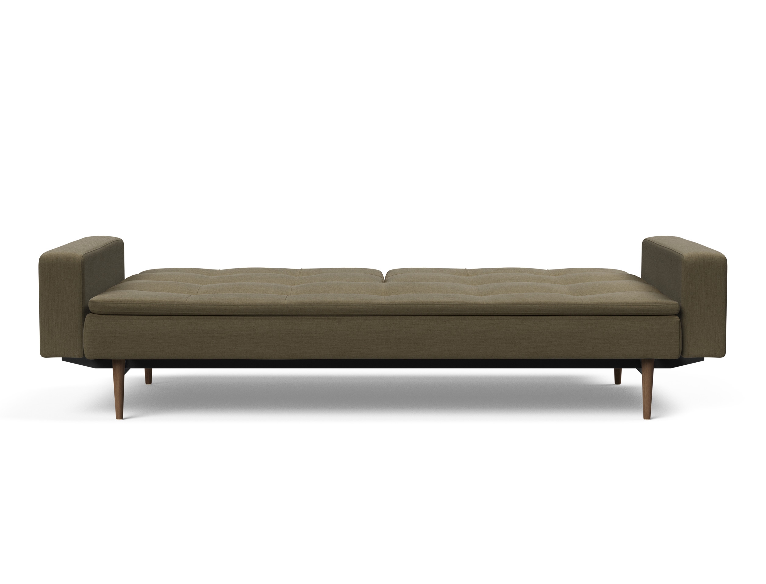 Dublexo Deluxe Fabric Sofa Bed w/Arms & Dark Wood Styletto Legs