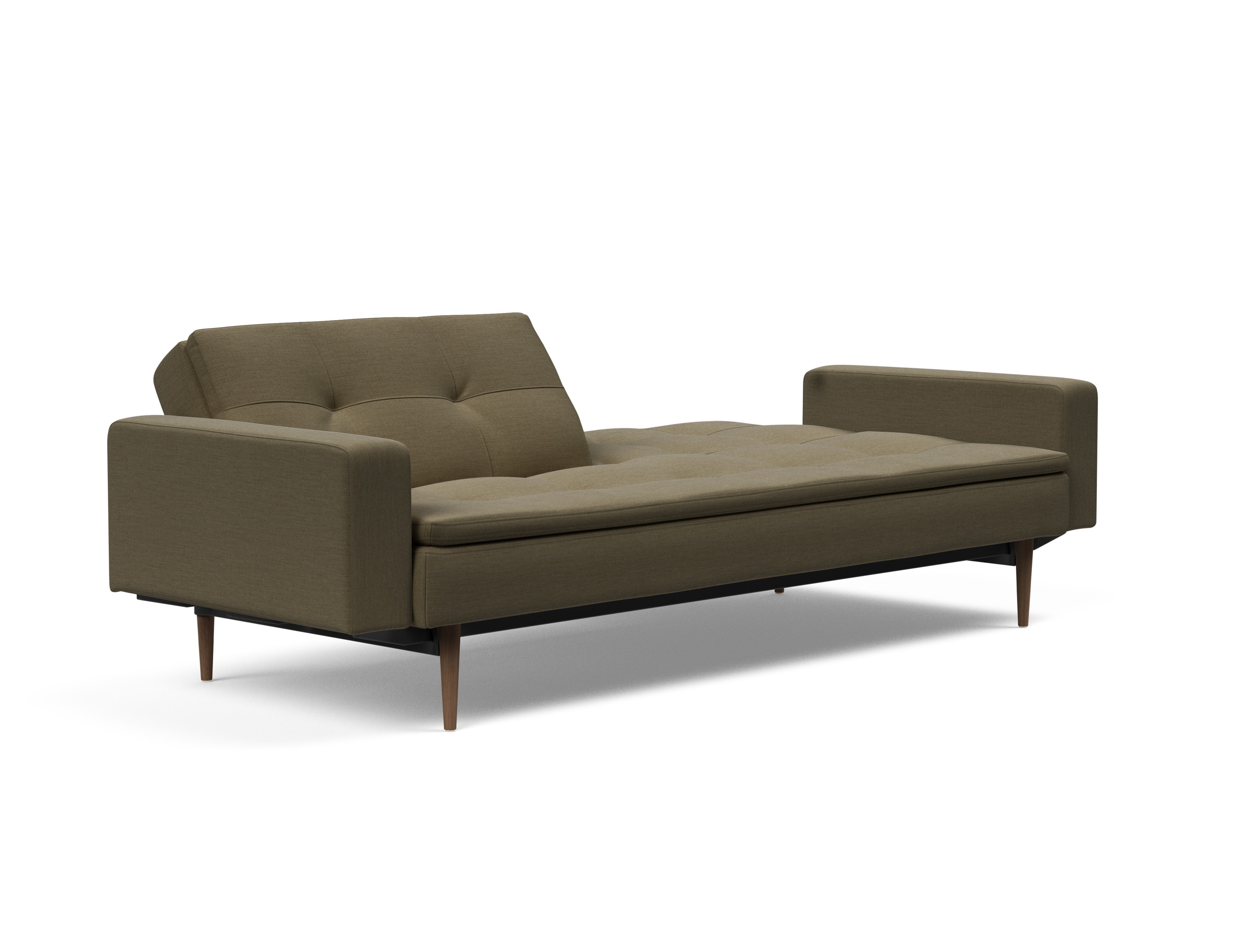 Dublexo Deluxe Fabric Sofa Bed w/Arms & Dark Wood Styletto Legs