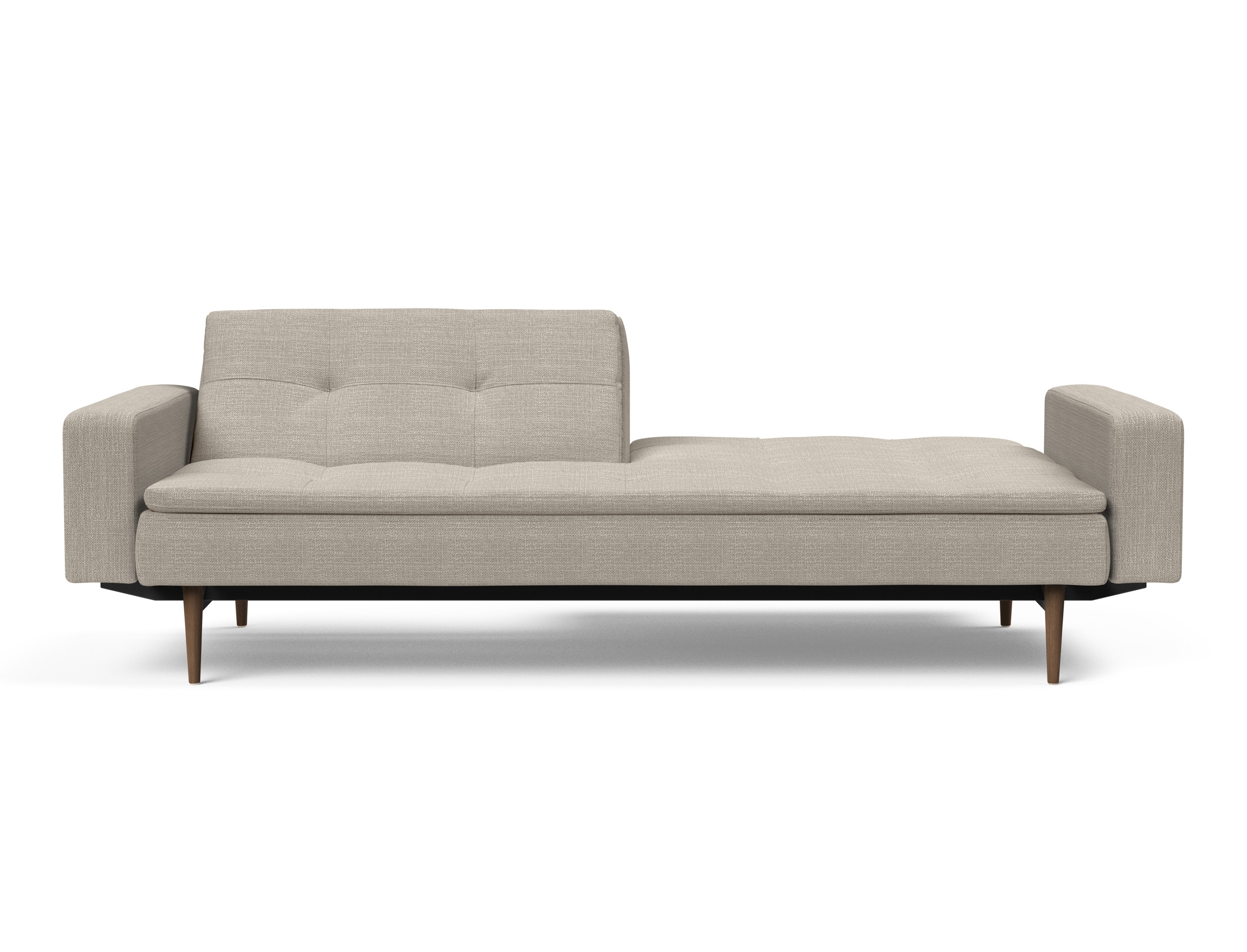Dublexo Deluxe Fabric Sofa Bed w/Arms & Dark Wood Styletto Legs