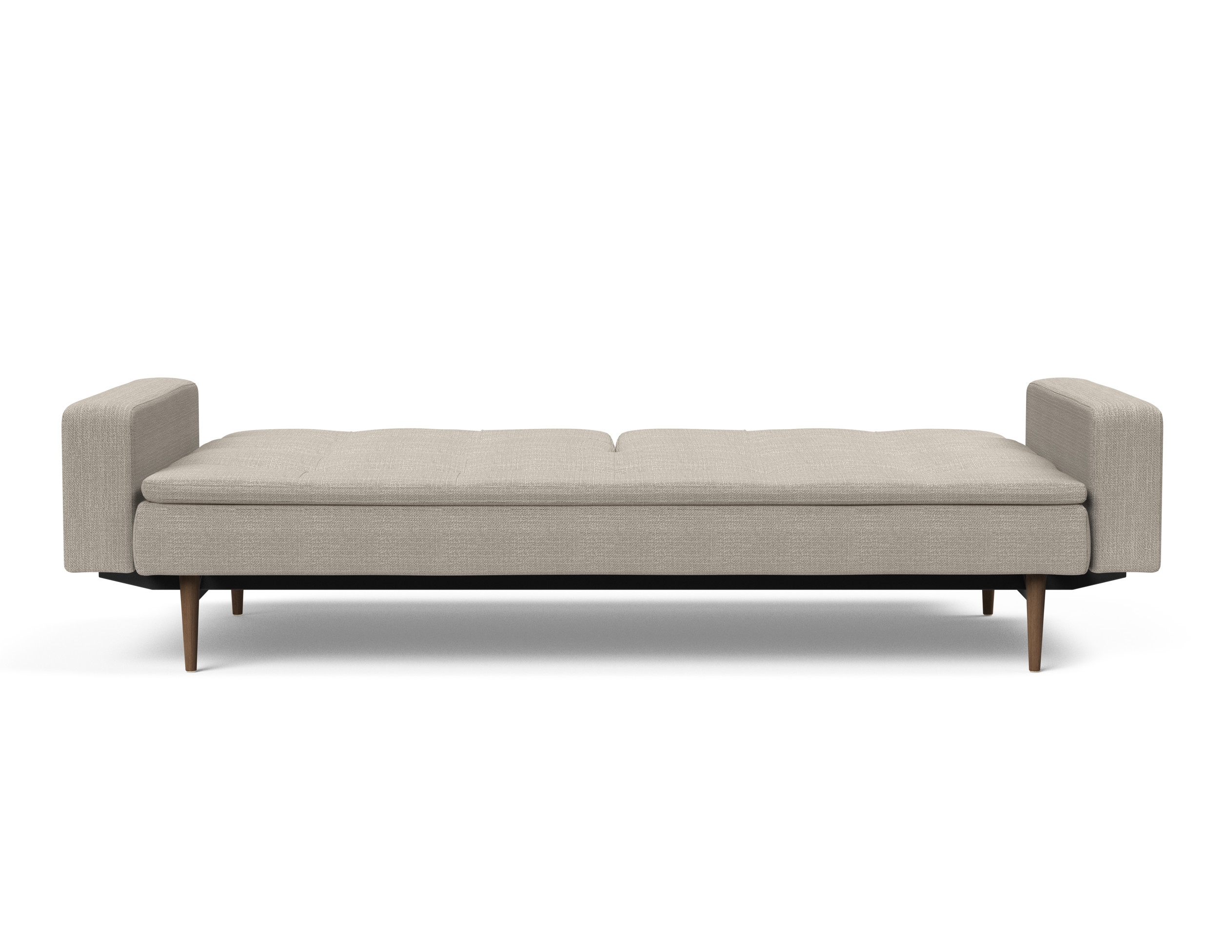 Dublexo Deluxe Fabric Sofa Bed w/Arms & Dark Wood Styletto Legs